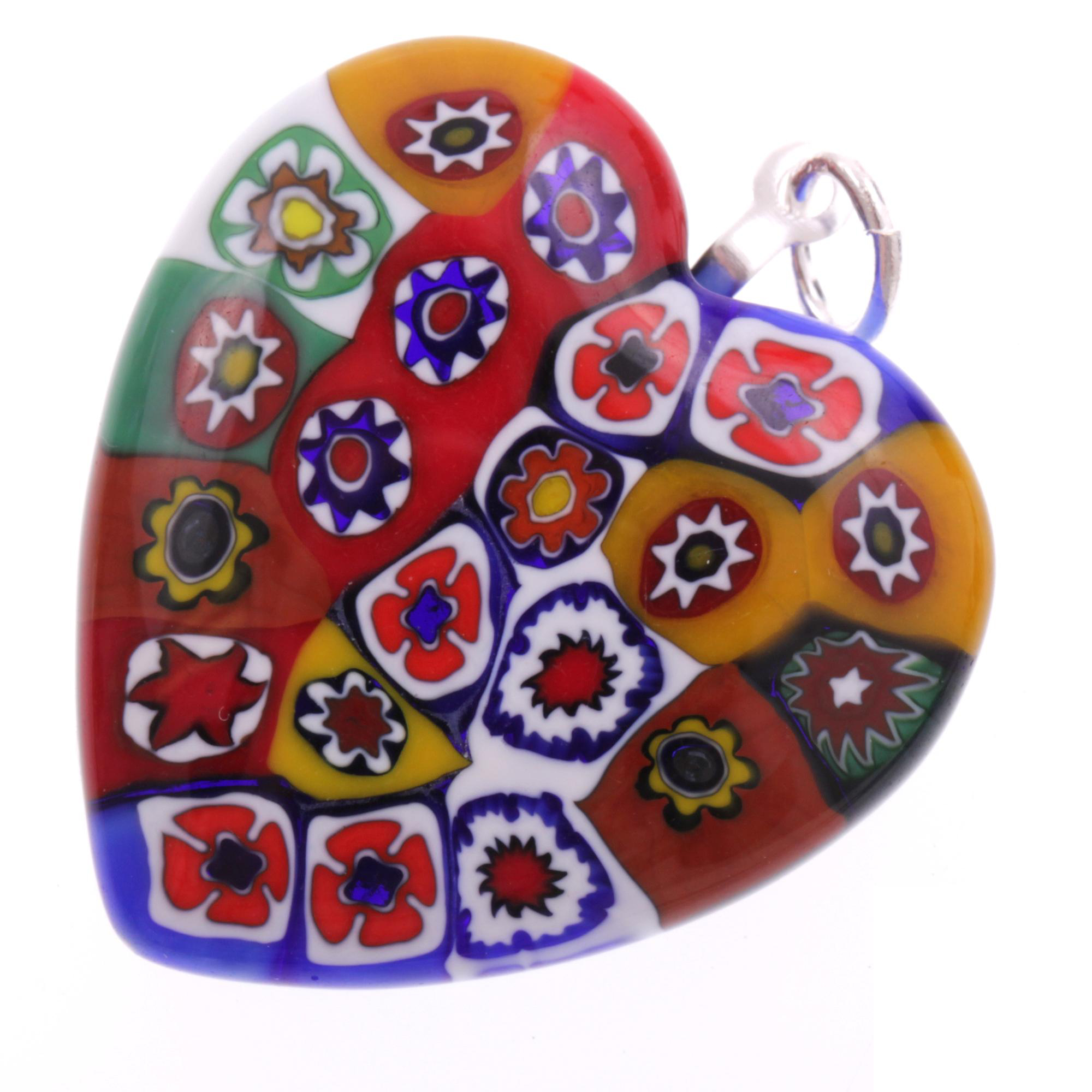 Mille Fiori Herz Anhänger "Sono" Murano Glas -mille fiori II