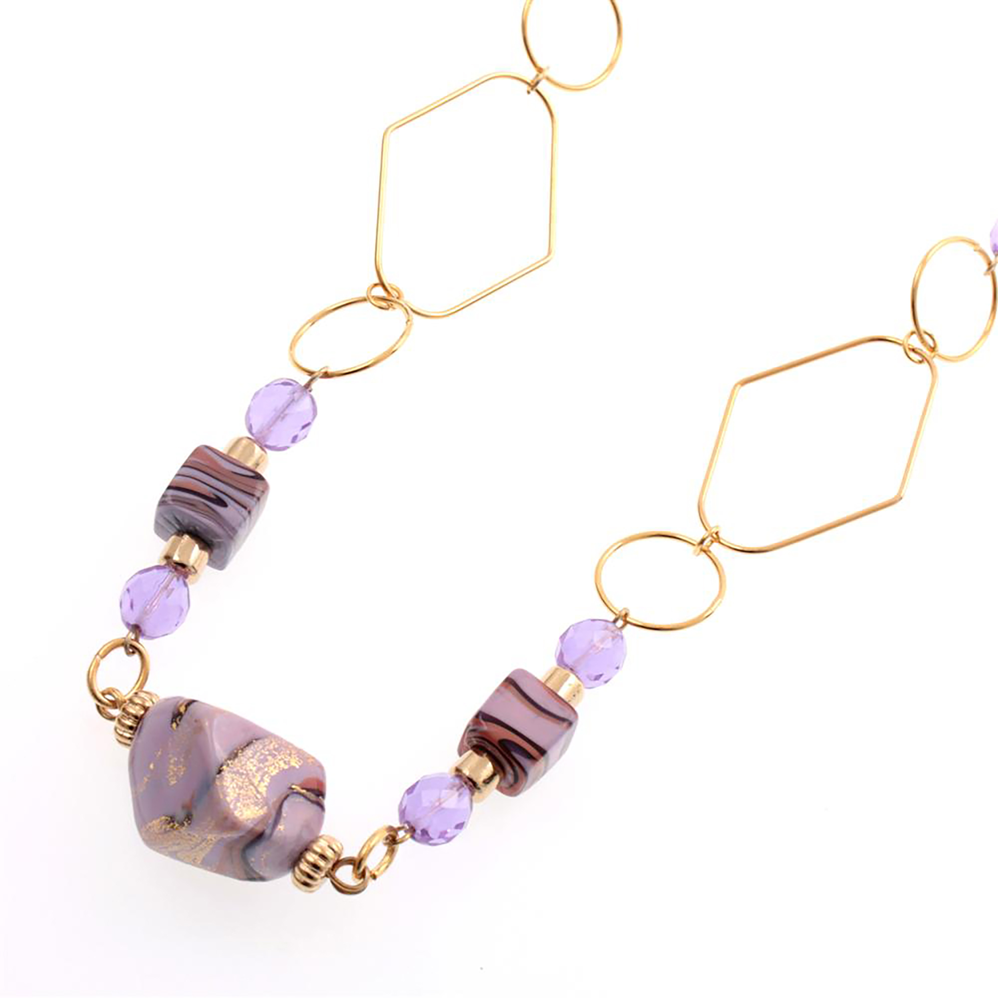 Murano Glas Collier "Ferita" Halskette-lila