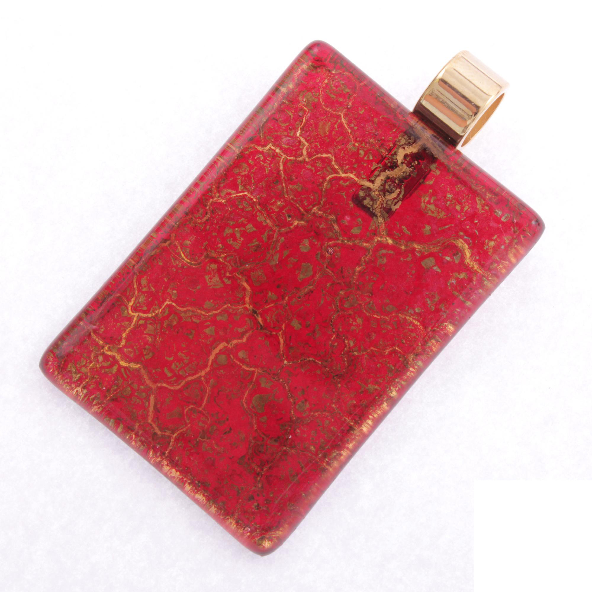 Ein edler Anhänger aus Murano Glas Modell "Pinta II"-rot-gold
