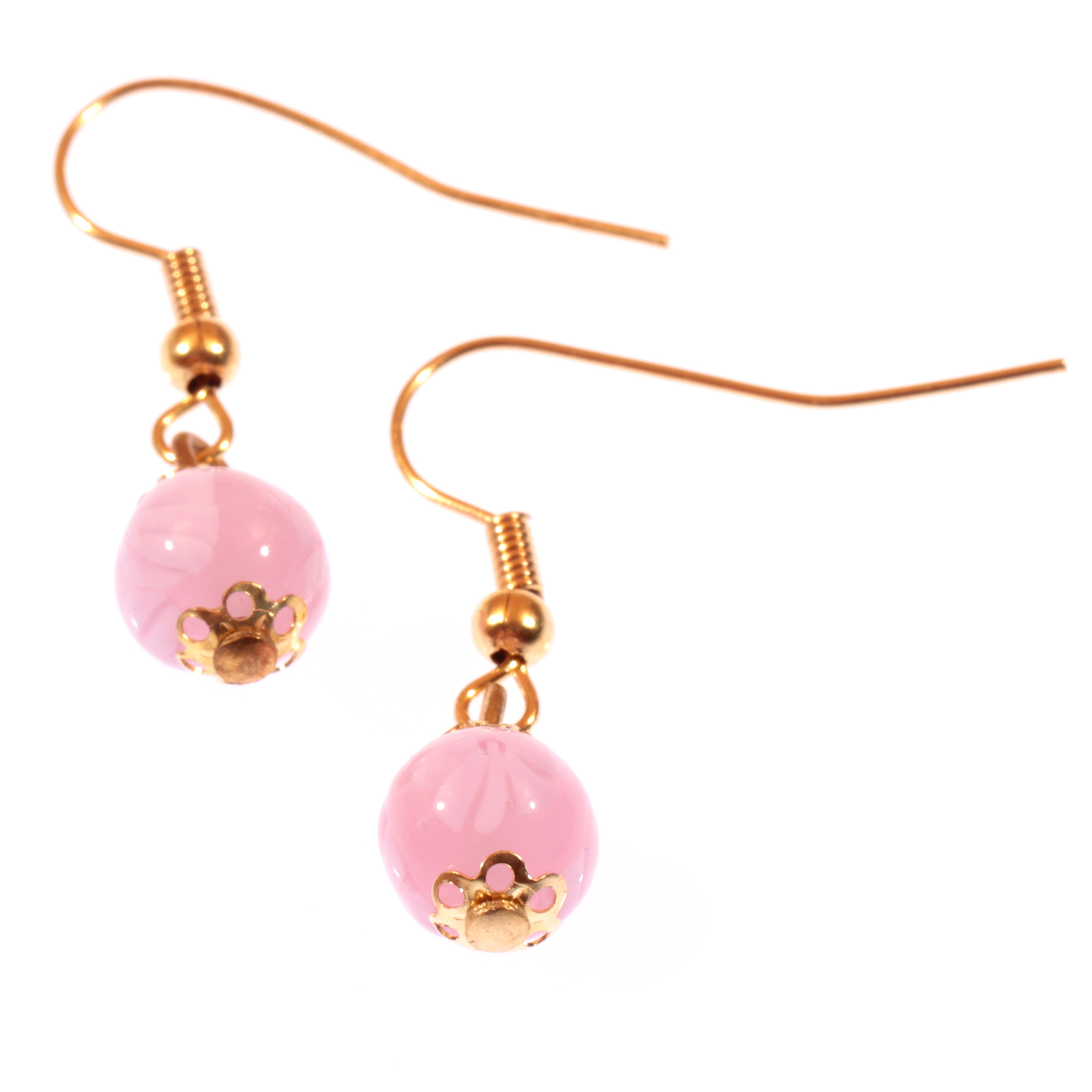 Ohrhaken aus Murano Glas "Mille Fiori" rosa