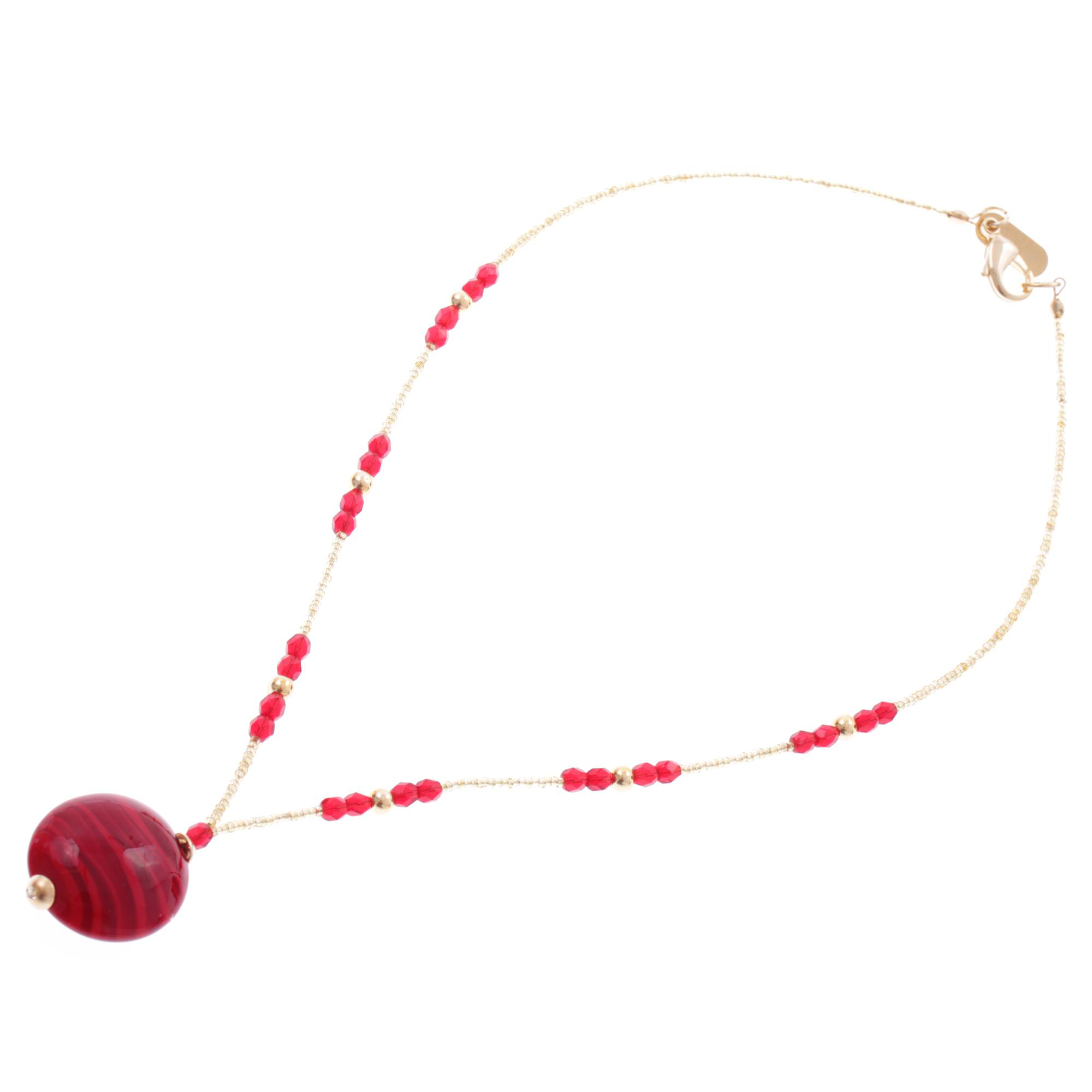 Murano Glas Collier "Innocence" Halskette-rot