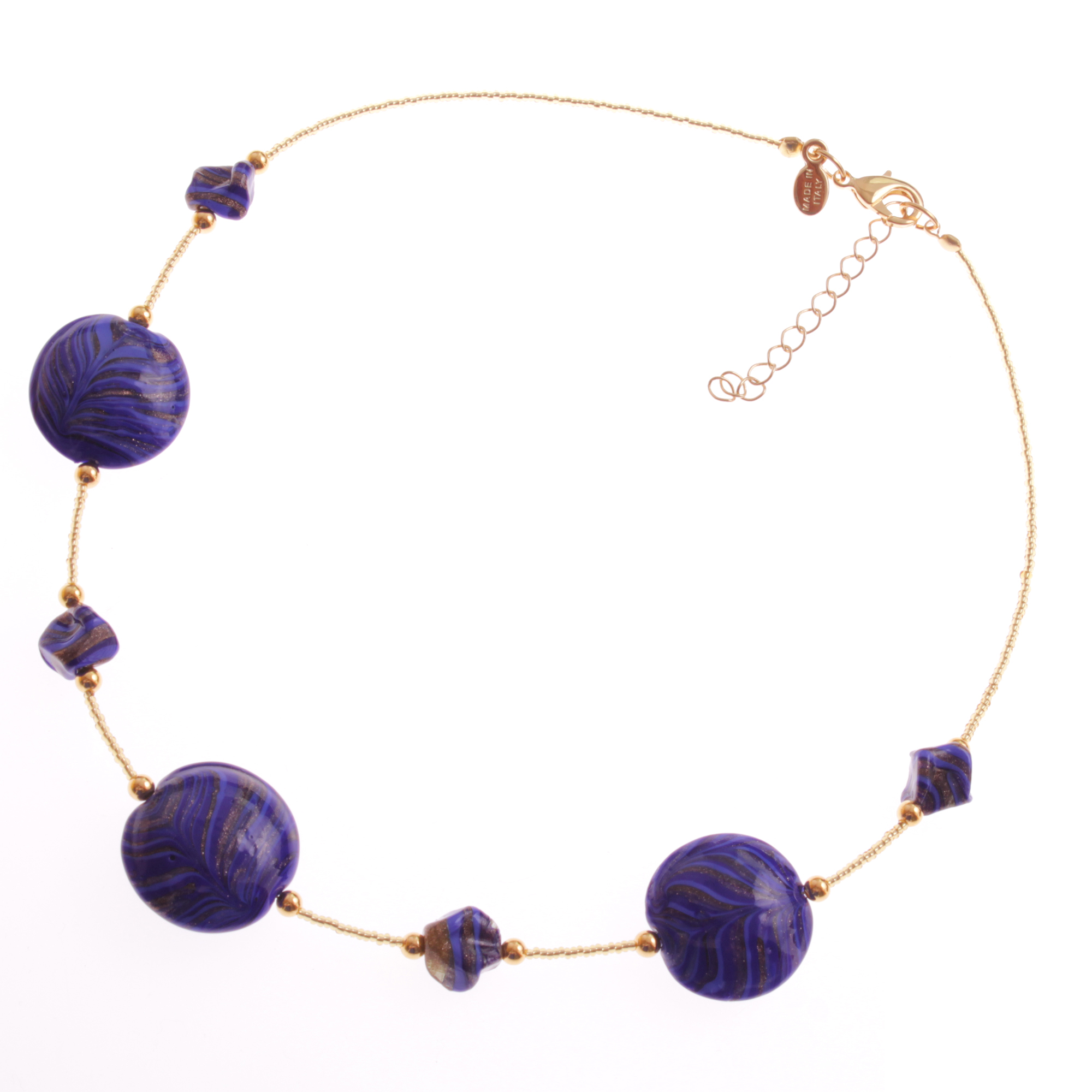 Ein Muranoglas Collier zum verlieben Model "Astana" -blau