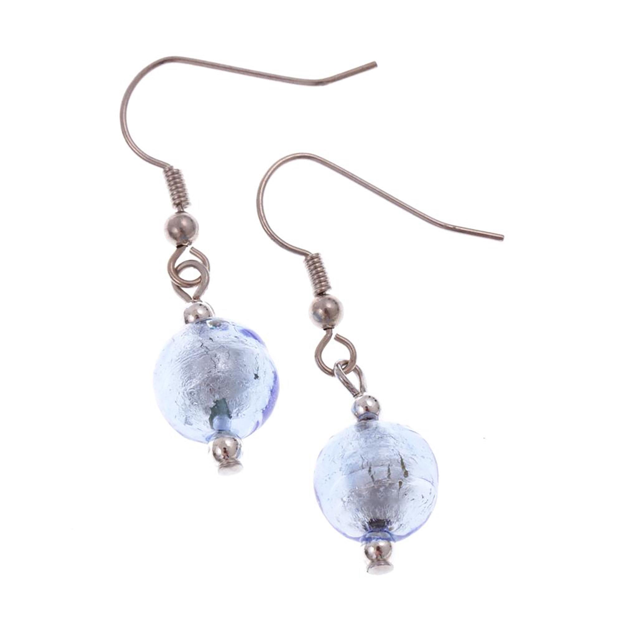 Ohrhänger Murano Glas "Thyra" Ohrhaken-blau-silber
