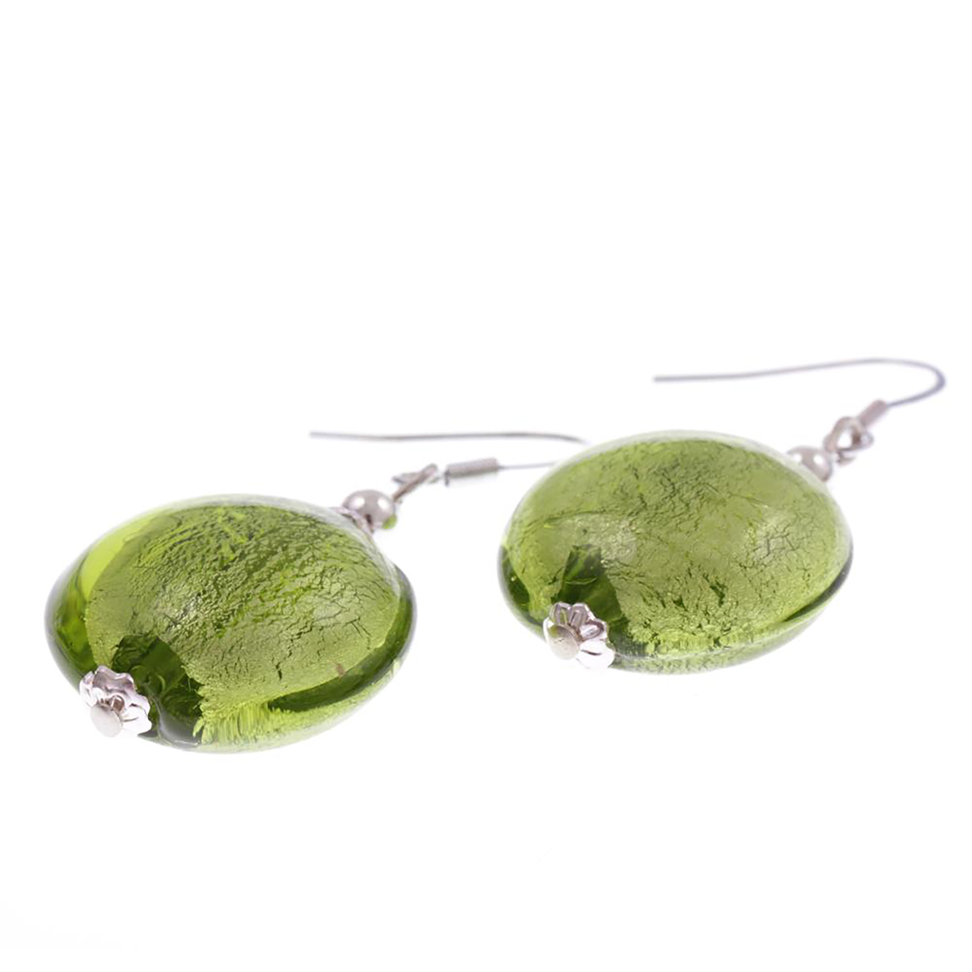 Ohrring Ohrhänger "Sordina" Murano Glas Ohrschmuck-grün