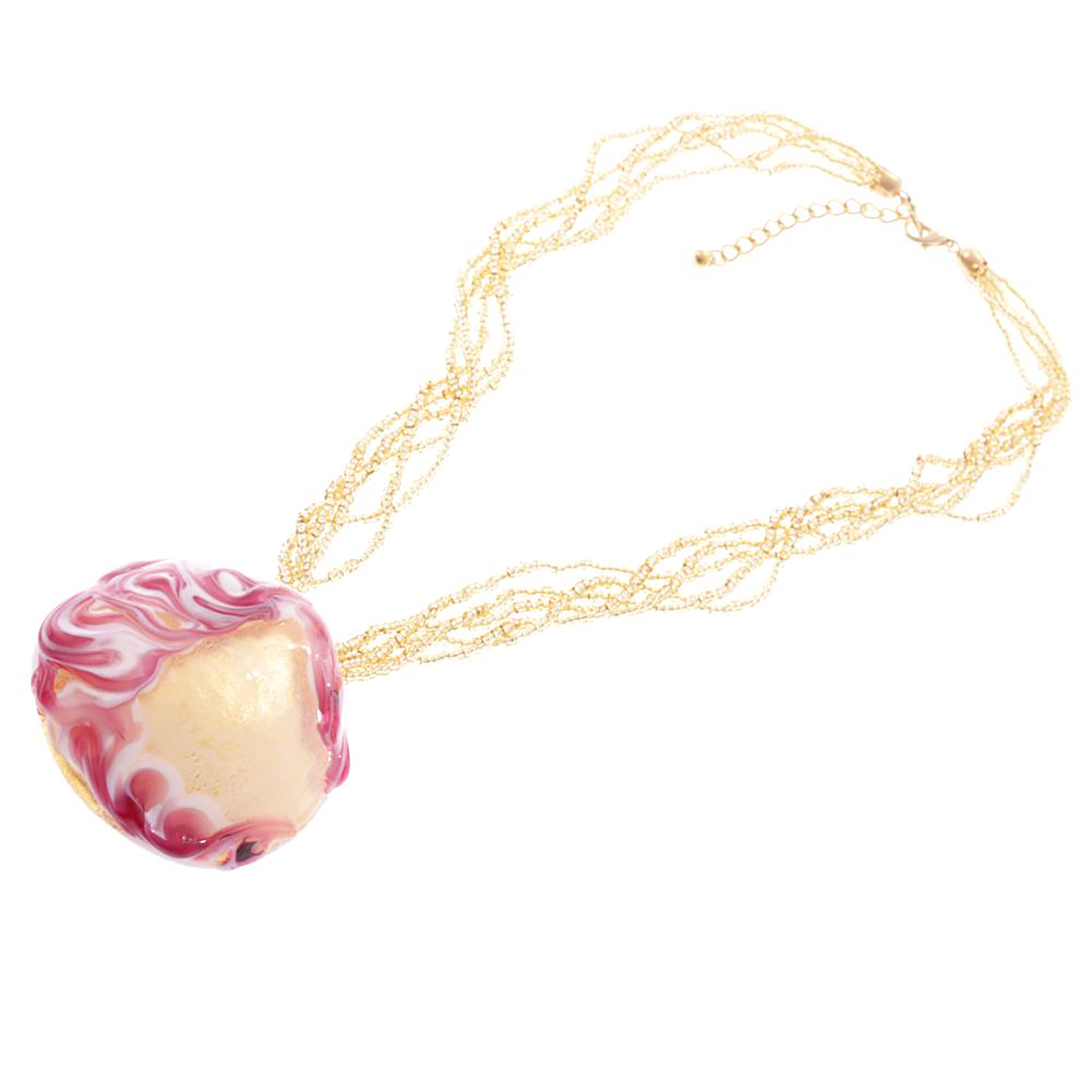 Murano Glas Collier "Caramella" Halskette-rosa