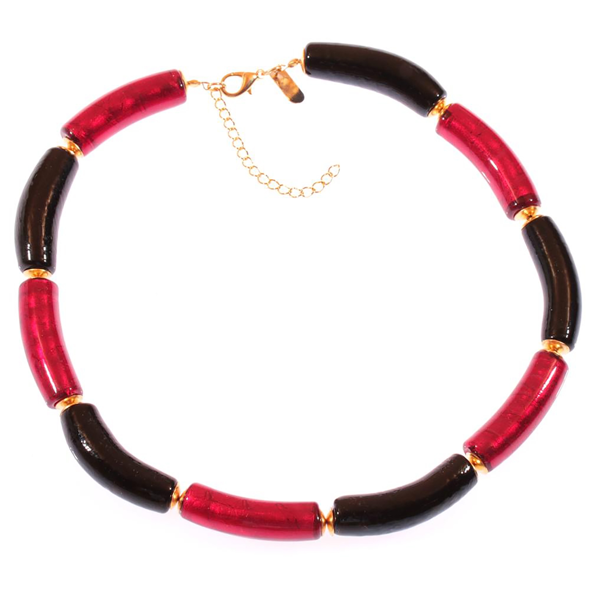 Collier Murano Glas "Lea" schwarz-rot