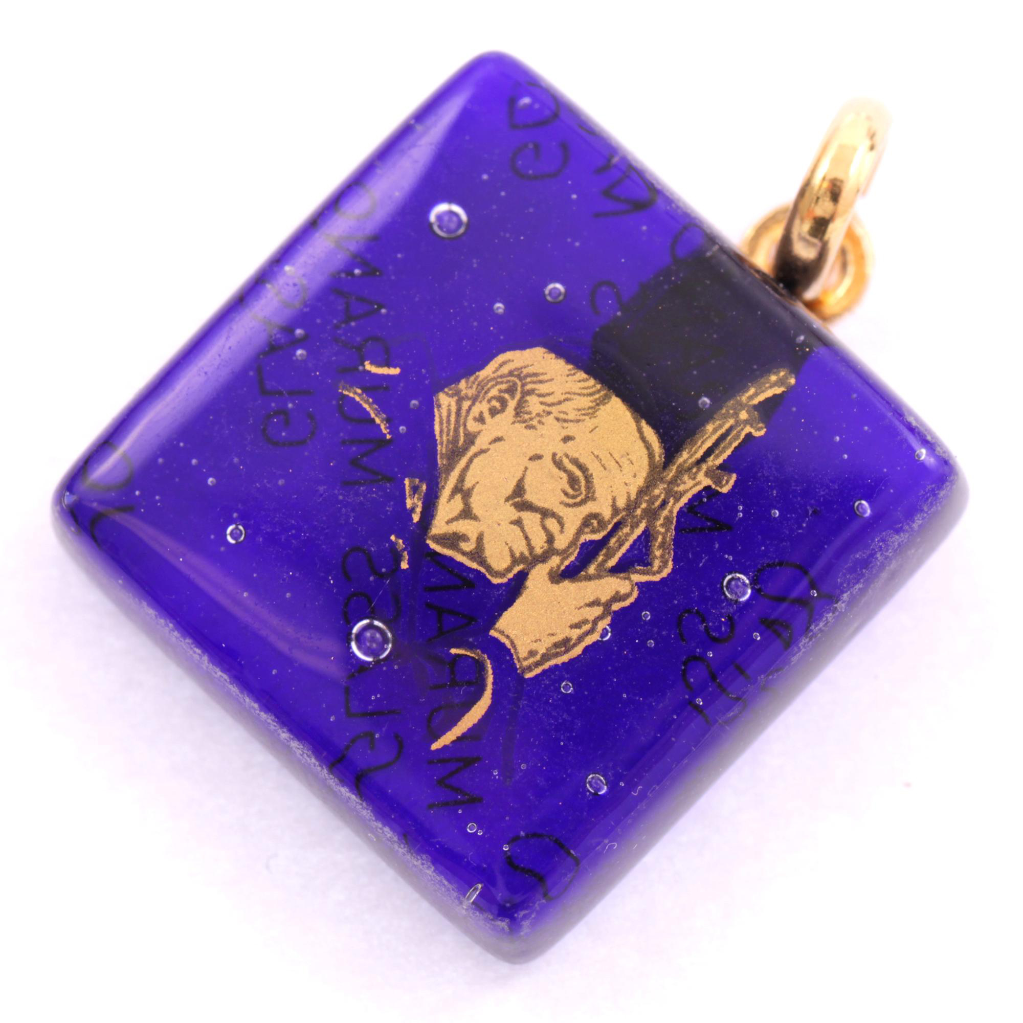 Exklusiver Papstanhänger aus Murano Glas "Papa II"-blau Exklusiver Papstanhänger aus Murano Glas "Papa II"-blau