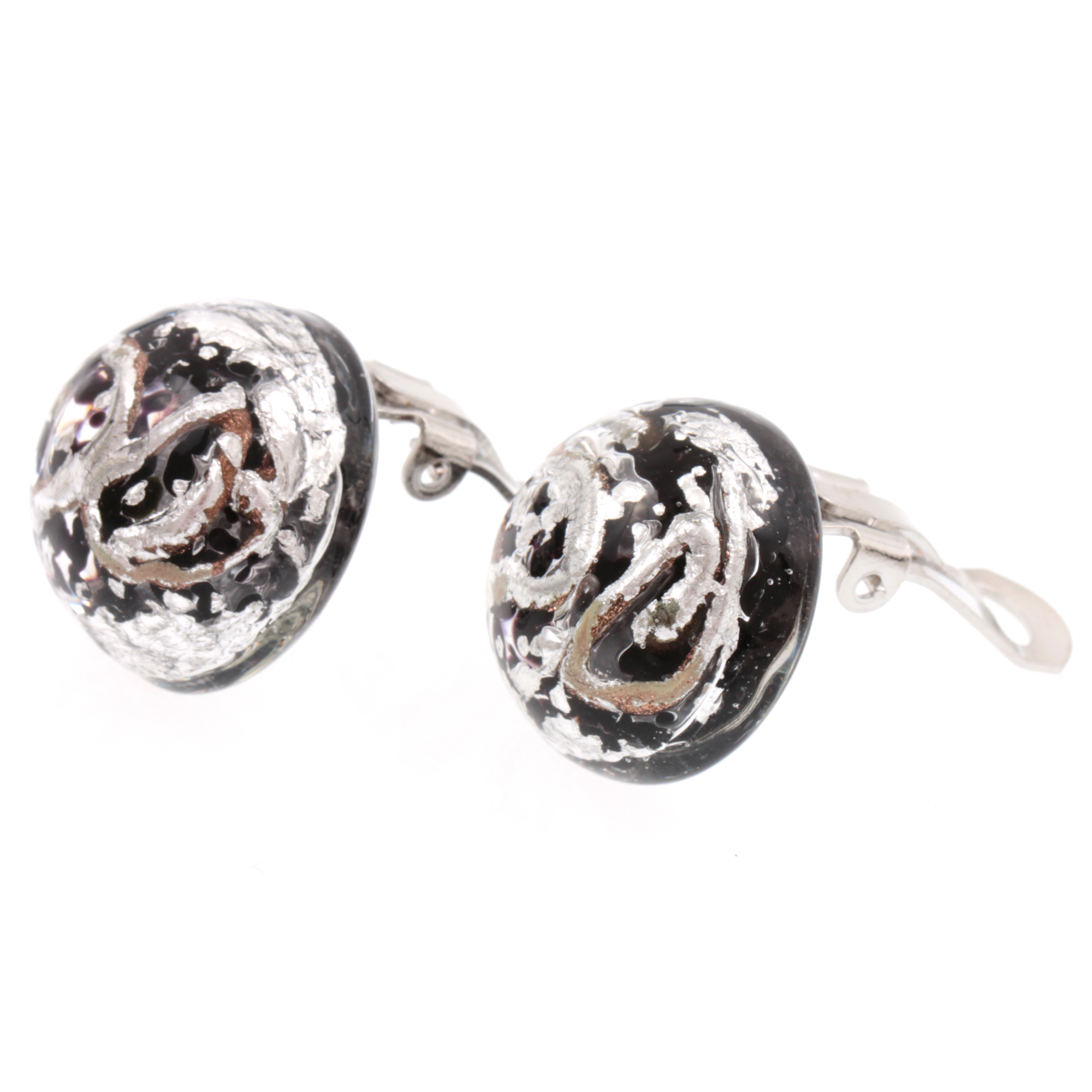 Murano Glas Ohrclip "Abendstern" Ohrschmuck-silber