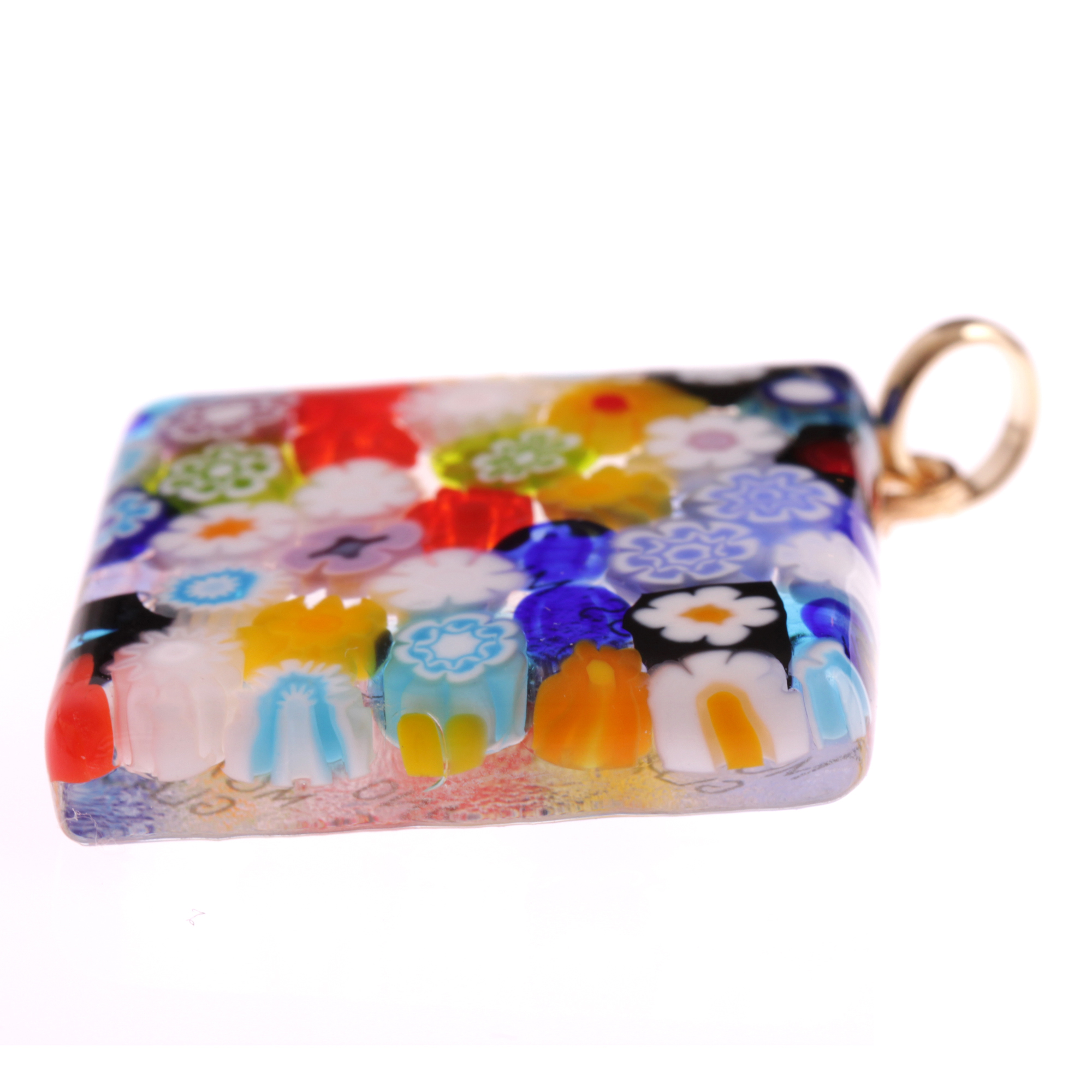 Murano Glas Anhänger "Brid II" -mille fiori gold