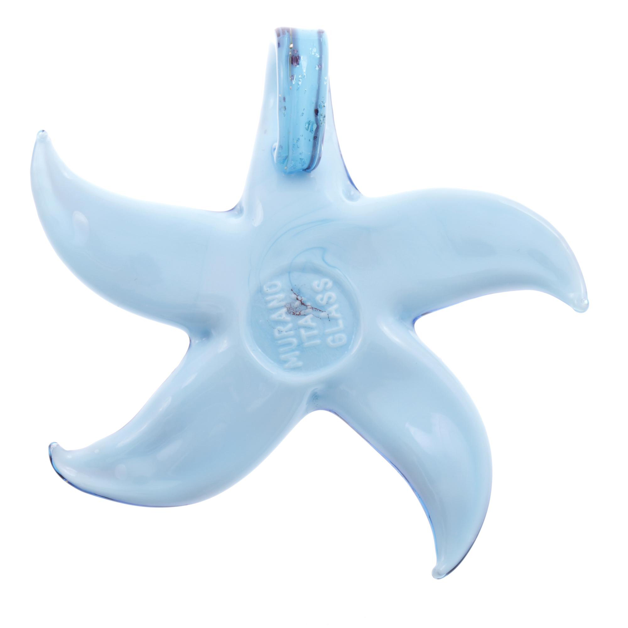 Murano Glas Seestern "Facella" Anhänger-blau schwarz