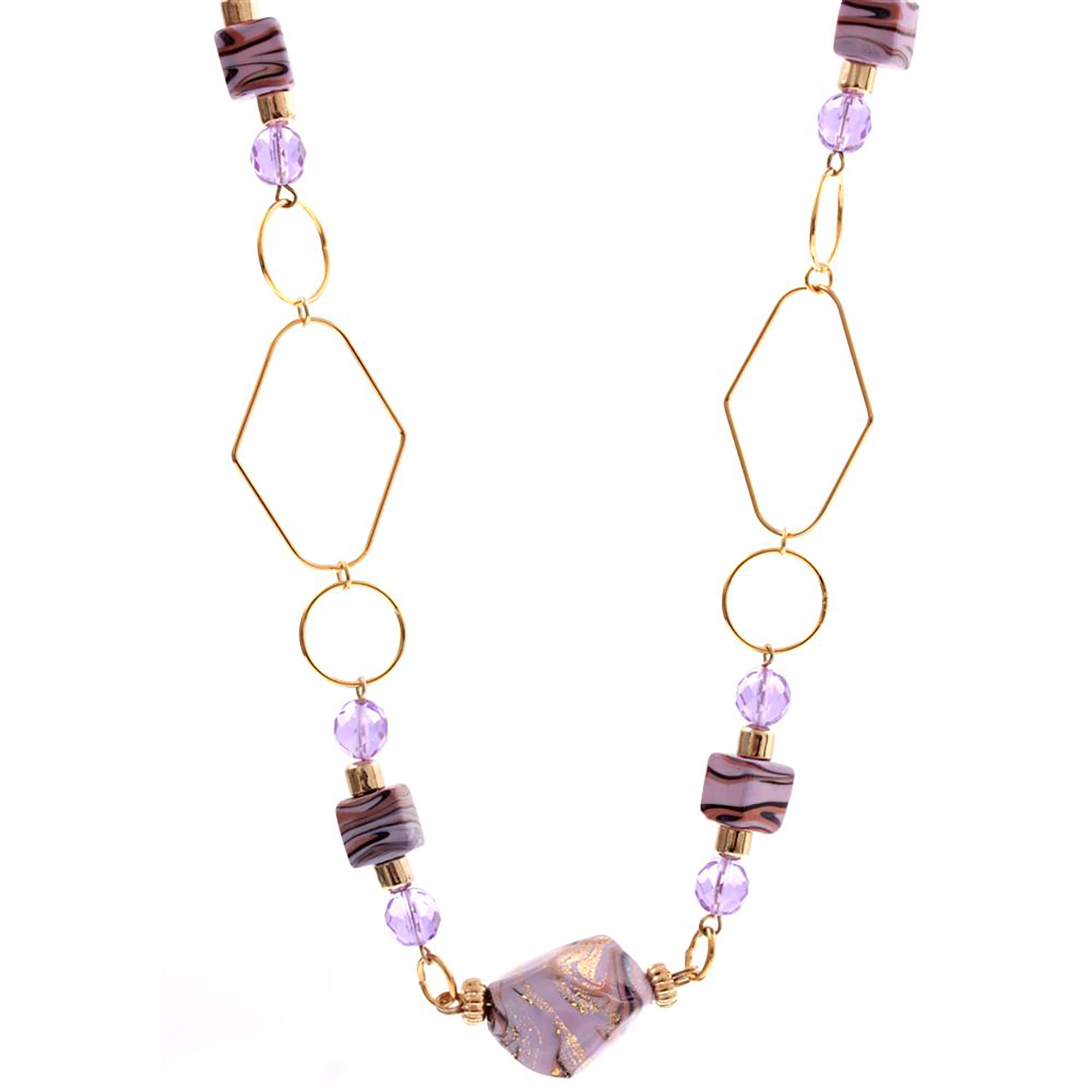 Murano Glas Collier "Ferita" Halskette-lila