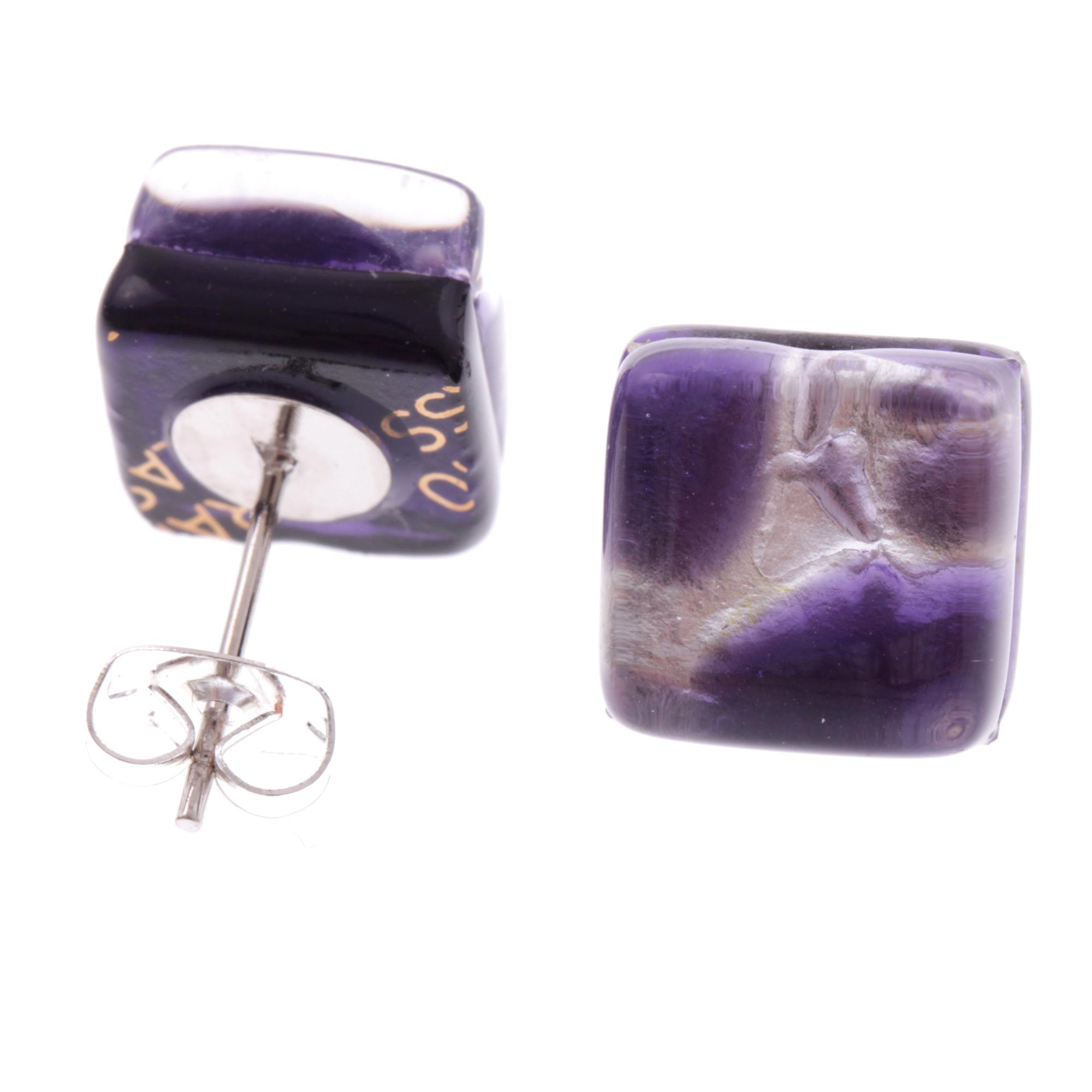 Ohrstecker Murano Glas "Jolanda" Ohrschmuck-lila