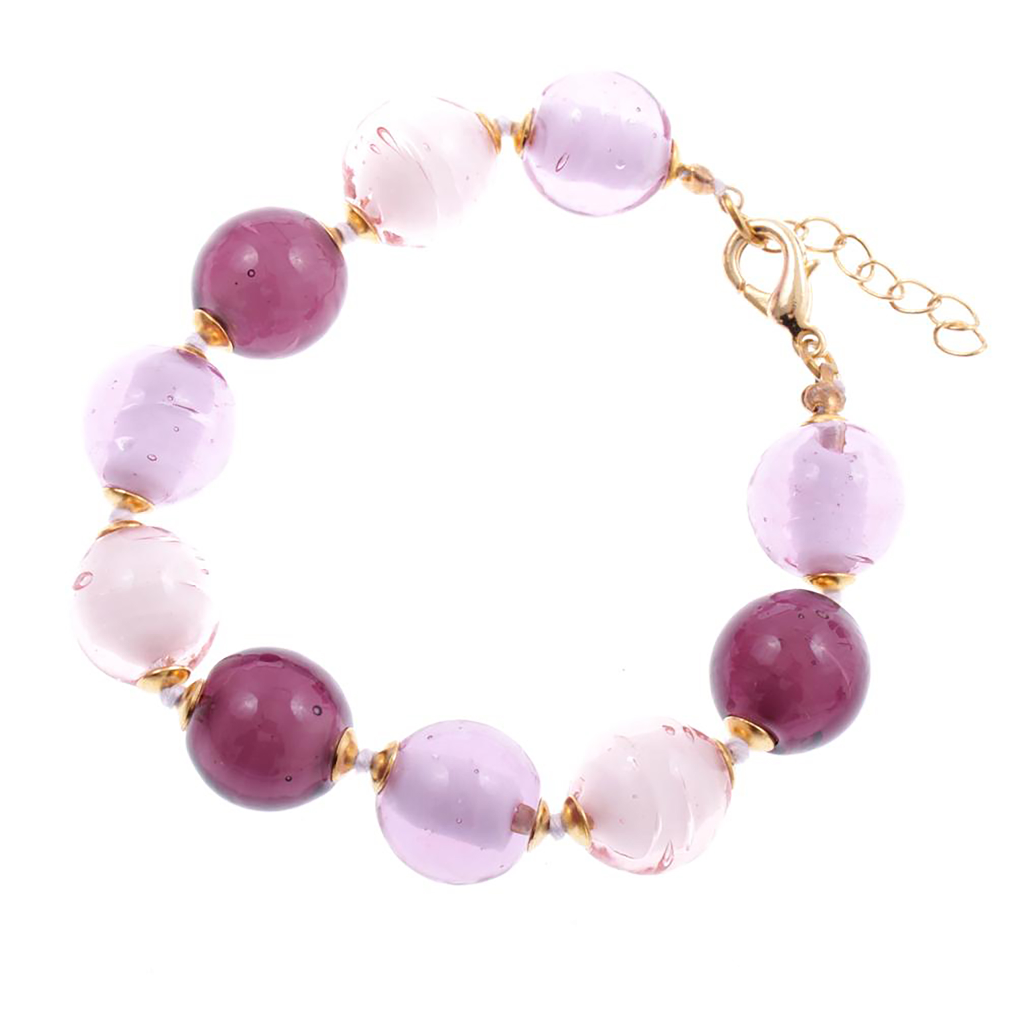 Murano Glas Armband "Verona" Armschmuck-rosa gold
