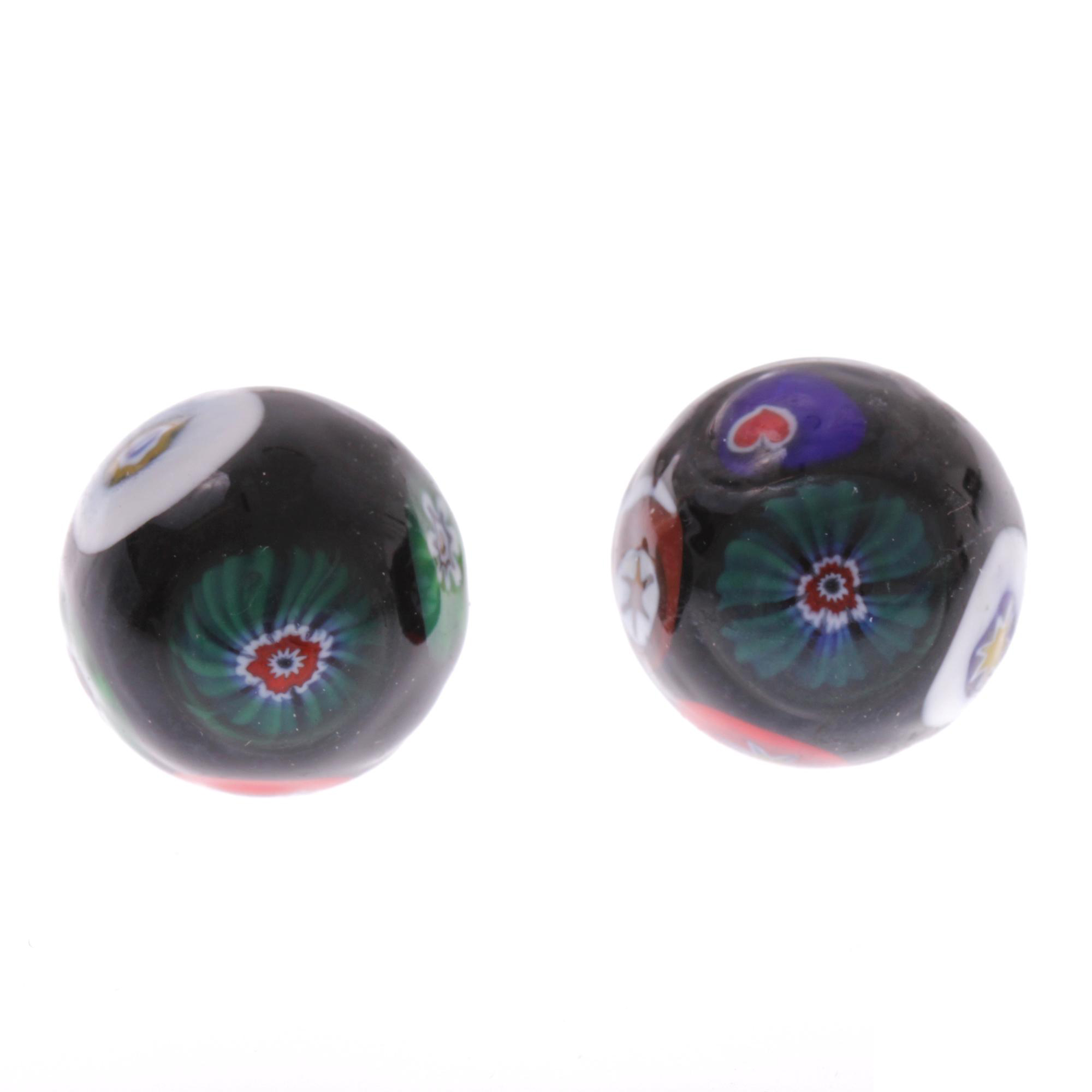 Faccia Millefiori Ohrstecker Gold; Muranoglas mit Millefiori-Blüten, ohne Metalleinlagen; hypoallergene, hochwertig vergoldete äußere Metallteile