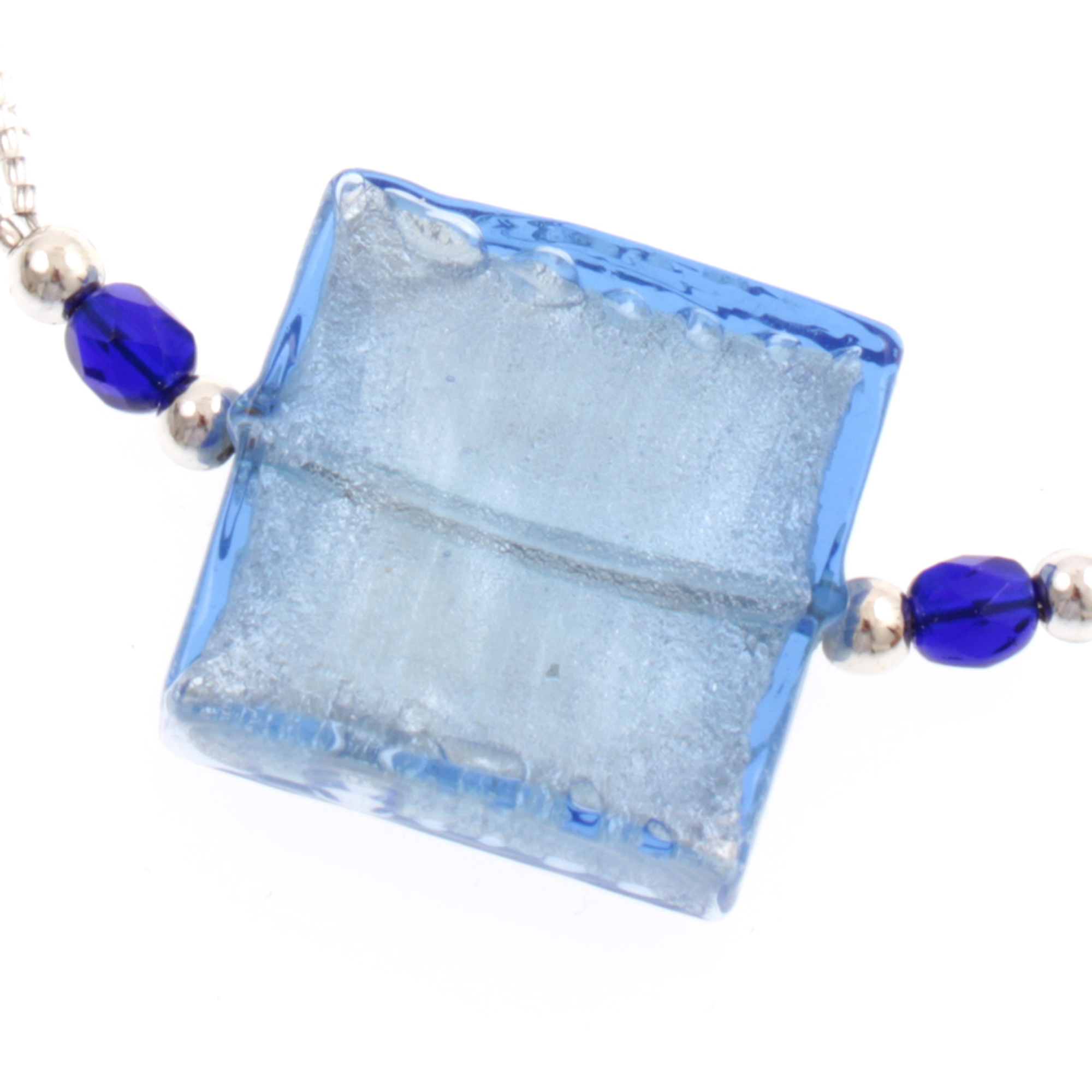 Murano Glas Armband "Mel" -blau-silber
