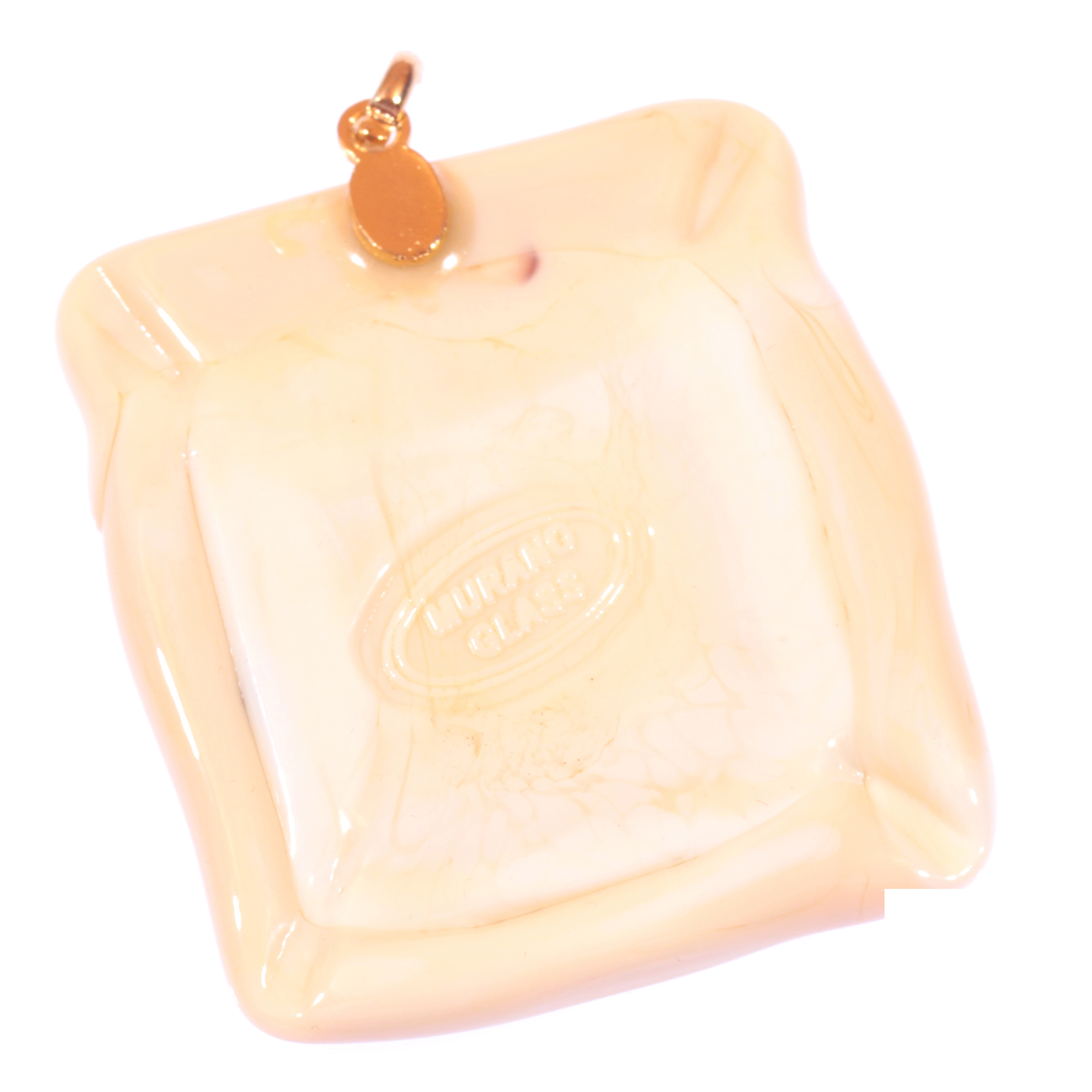 Stilvoller Murano Glas Anhänger "Francesca"-creme