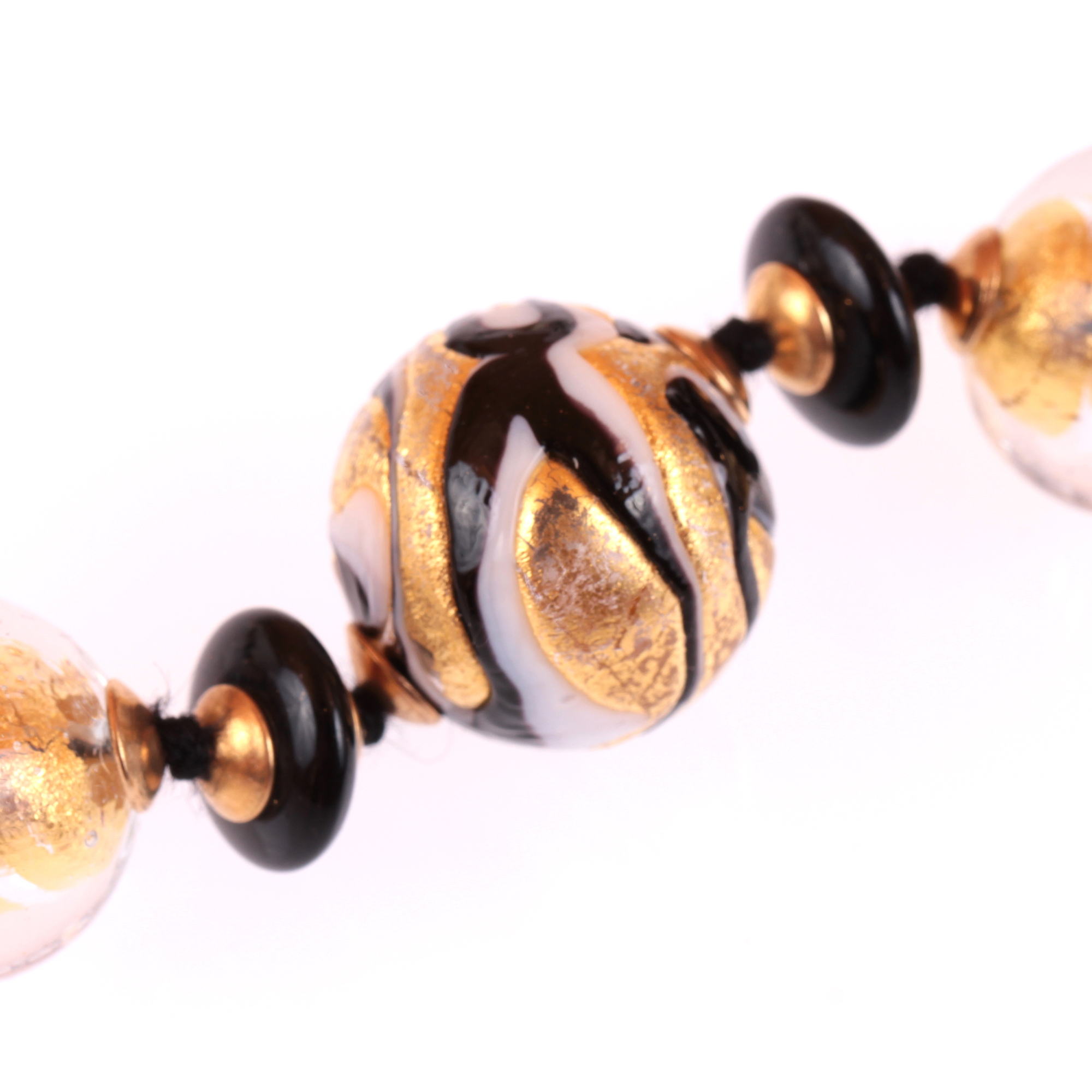 Inga-Collier aus Muranoglas in Schwarz/Gold, weitere produktansicht