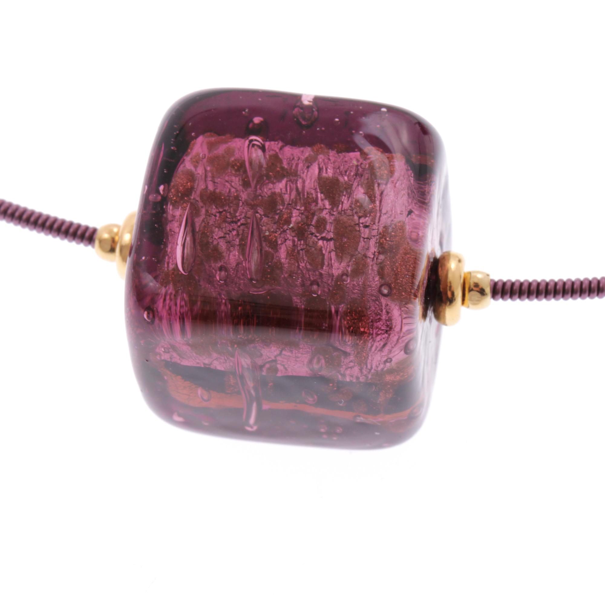 Top Design: Murano Glas Collier "Pepita" Halsreif Halskette-lila