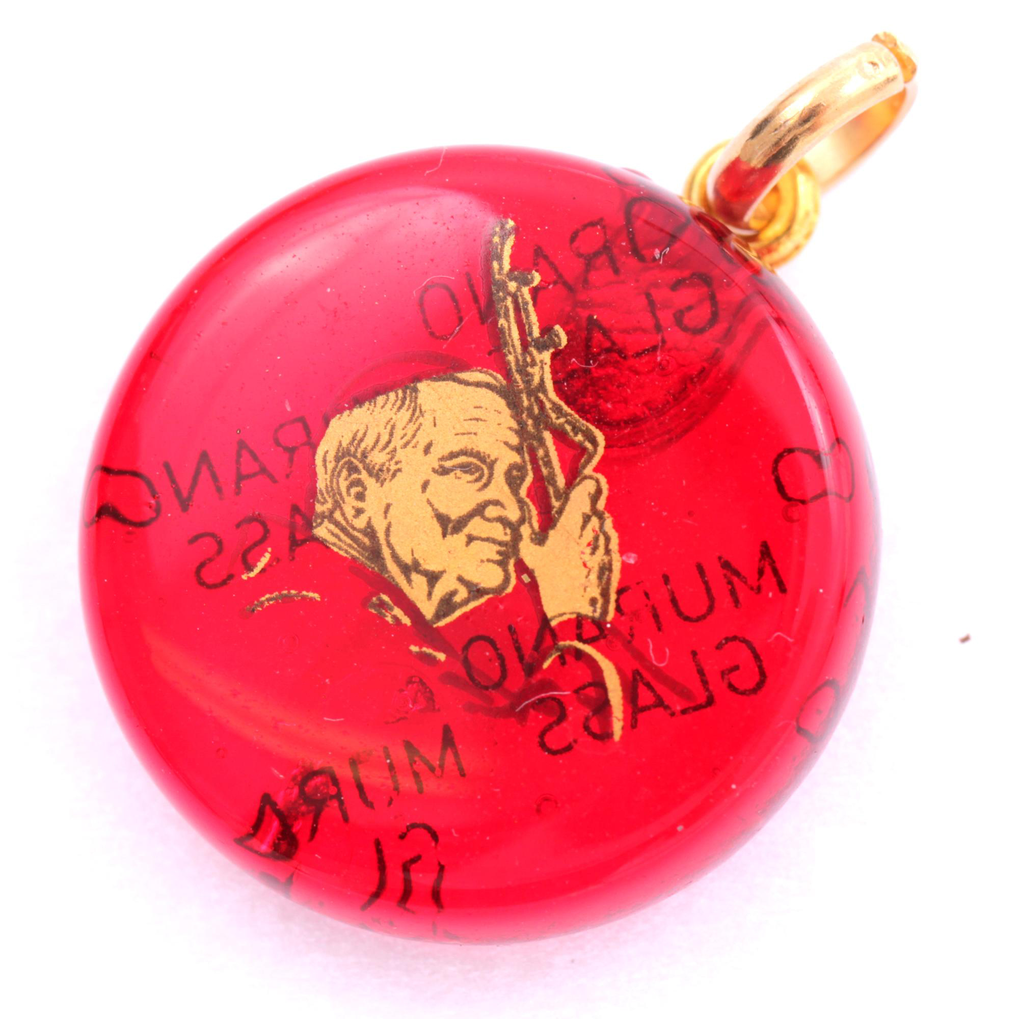 Exklusiver Papstanhänger aus Murano Glas "Papa" -rot Exklusiver Papstanhänger aus Murano Glas "Papa" -rot