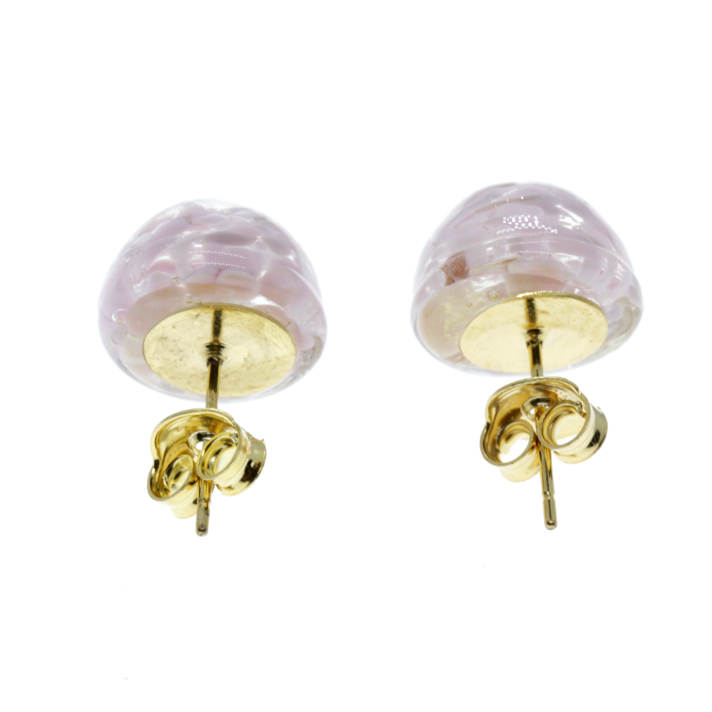 Elevato Muranoglas Ohrstecker Hellrosa; Muranoglas ohne Blattgold, Blattsilber oder Kupfer; hypoallergene, hochwertig vergoldete Stifte