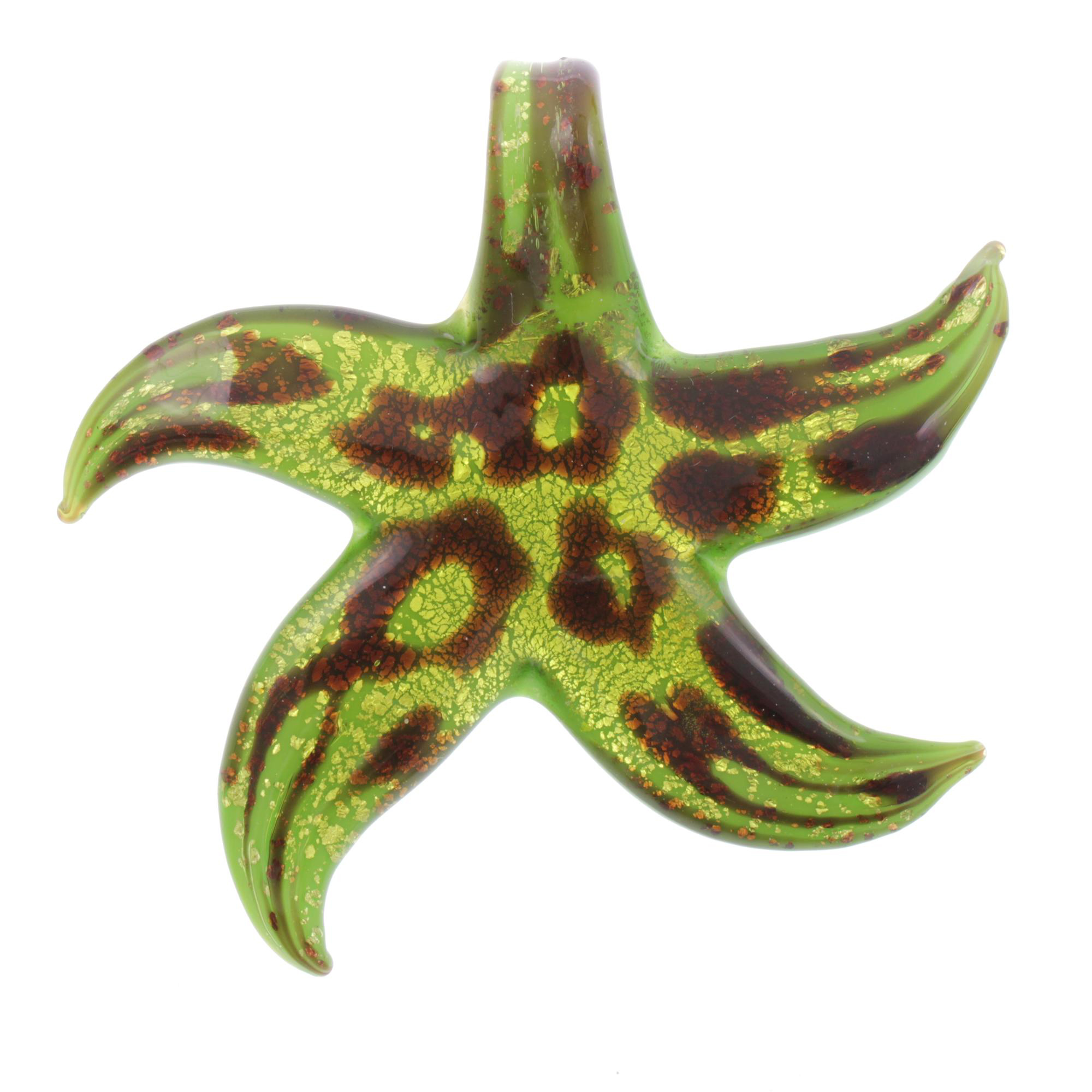 Murano Glas Seestern "Facella" Anhänger-grün schwarz
