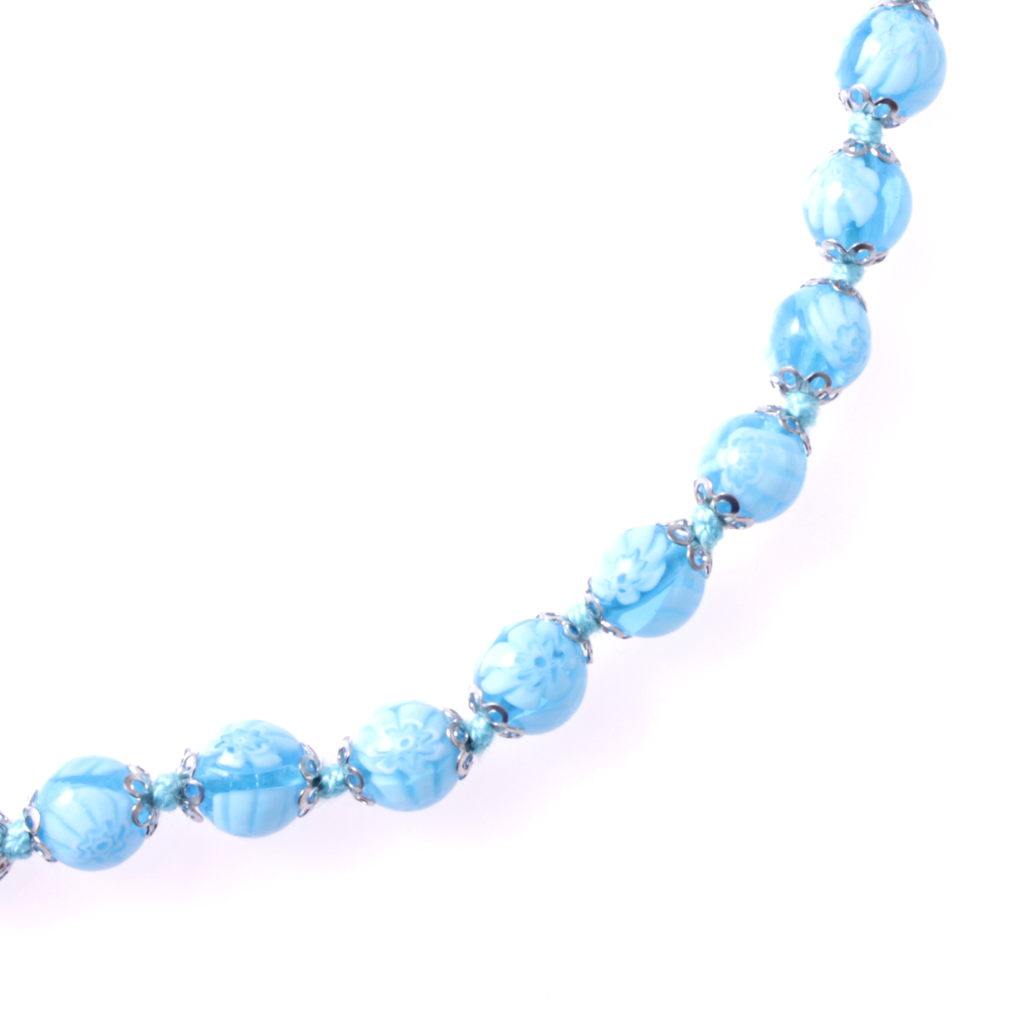 Collier Murano Glas Mille Fiori"-türkis-silber