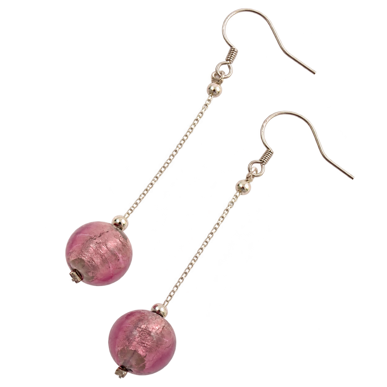 Allesandra Muranoglas Ohrhänger Amethyst/Silber