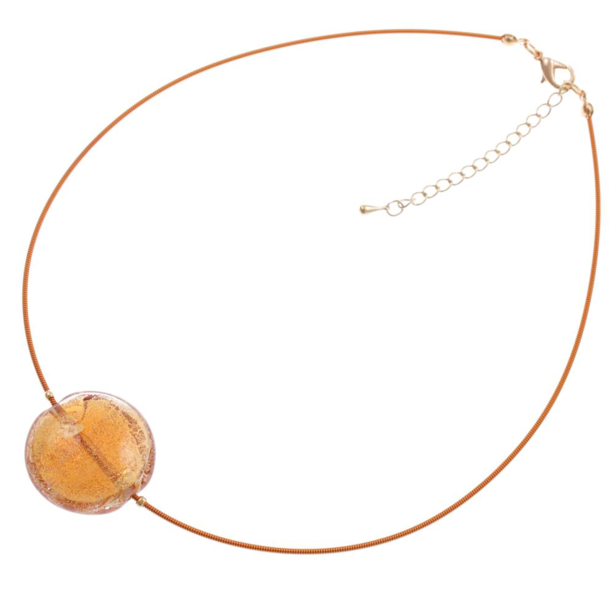 Murano Glas Collier "Cielo" -amber-gold
