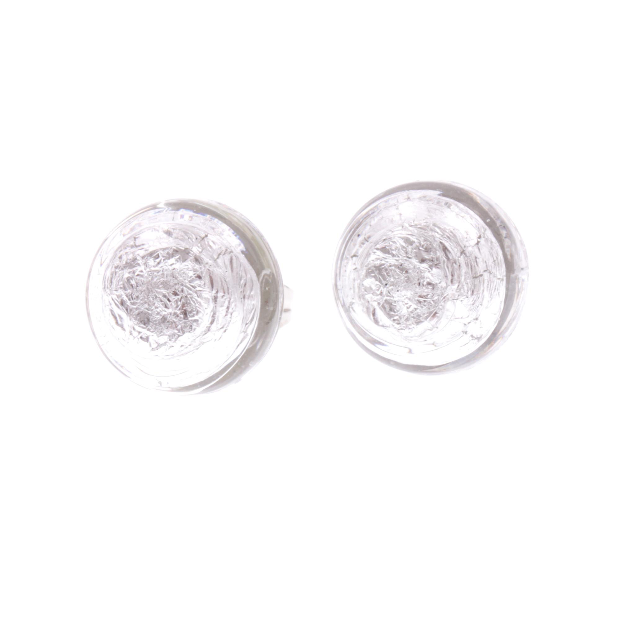 Elevato Ohrstecker Silber aus Muranoglas mit Blattsilber