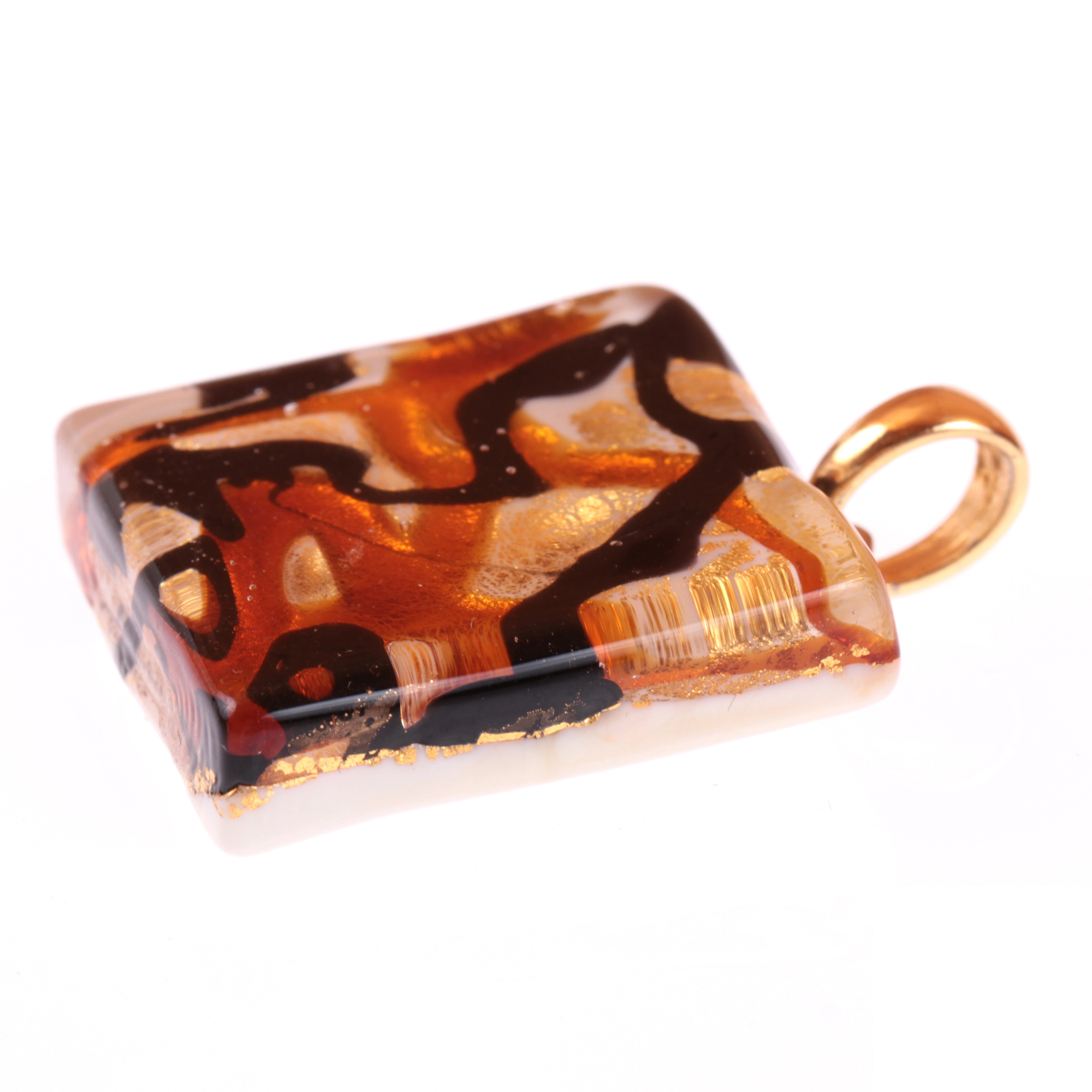 Muranoglas Anhänger "Celine" amber-gold