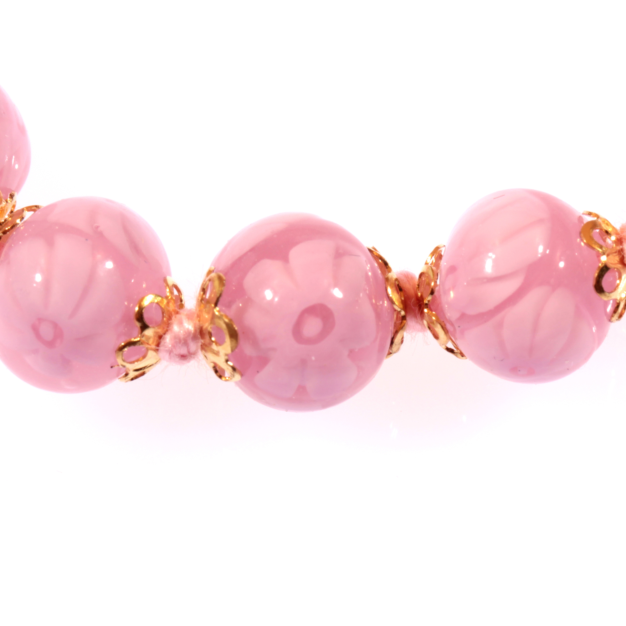 Murano Glas Armband "Mille Fiori" rosa