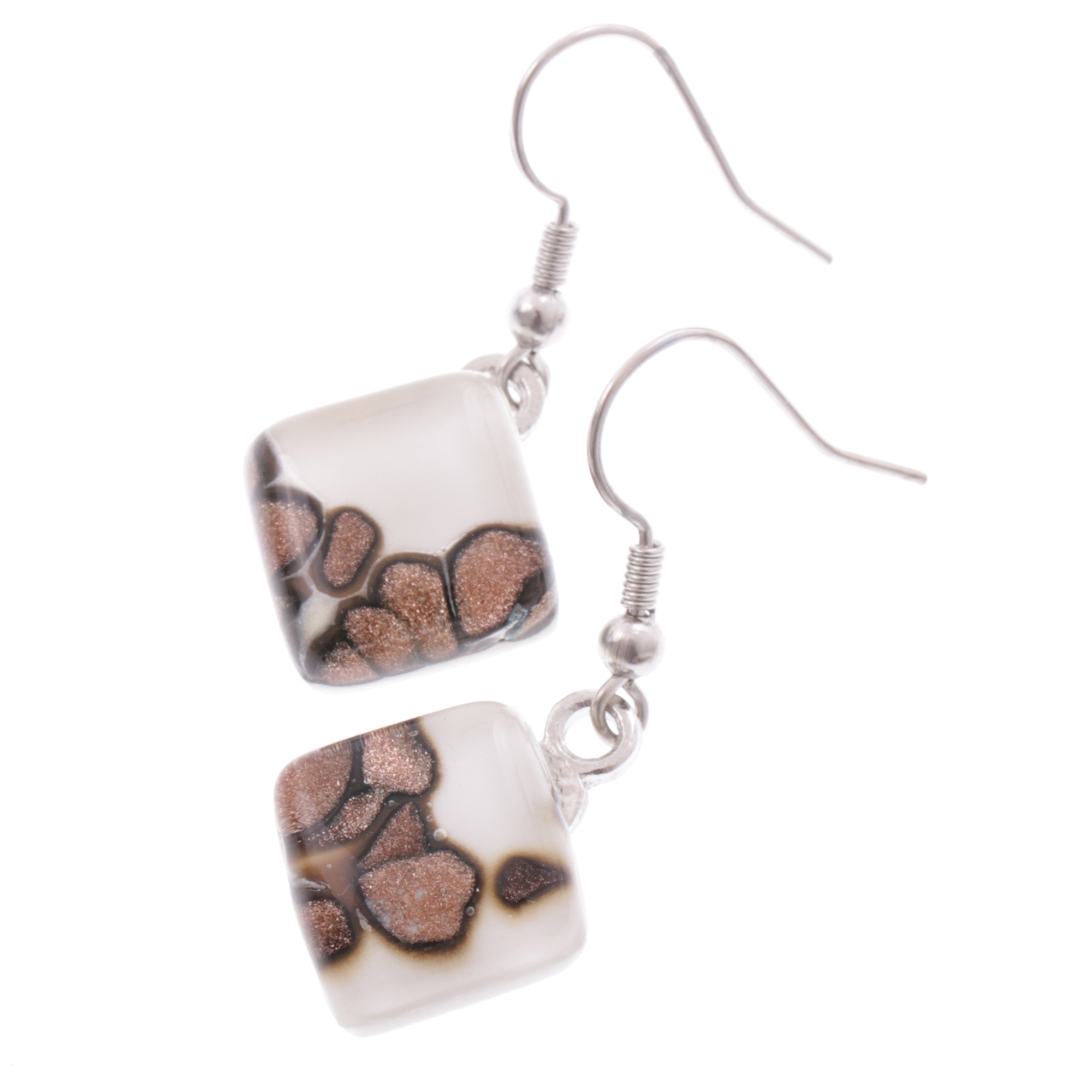 Murano Glas Ohrhaken "Livorno" Ohrschmuck-creme
