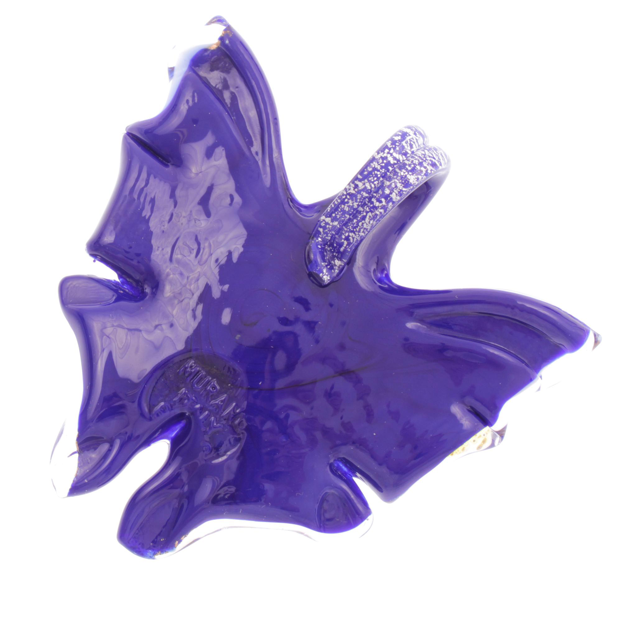 Farfalla Schmetterlingsanhänger Blau/Silber aus echtem Muranoglas mit echtem Blattsilber