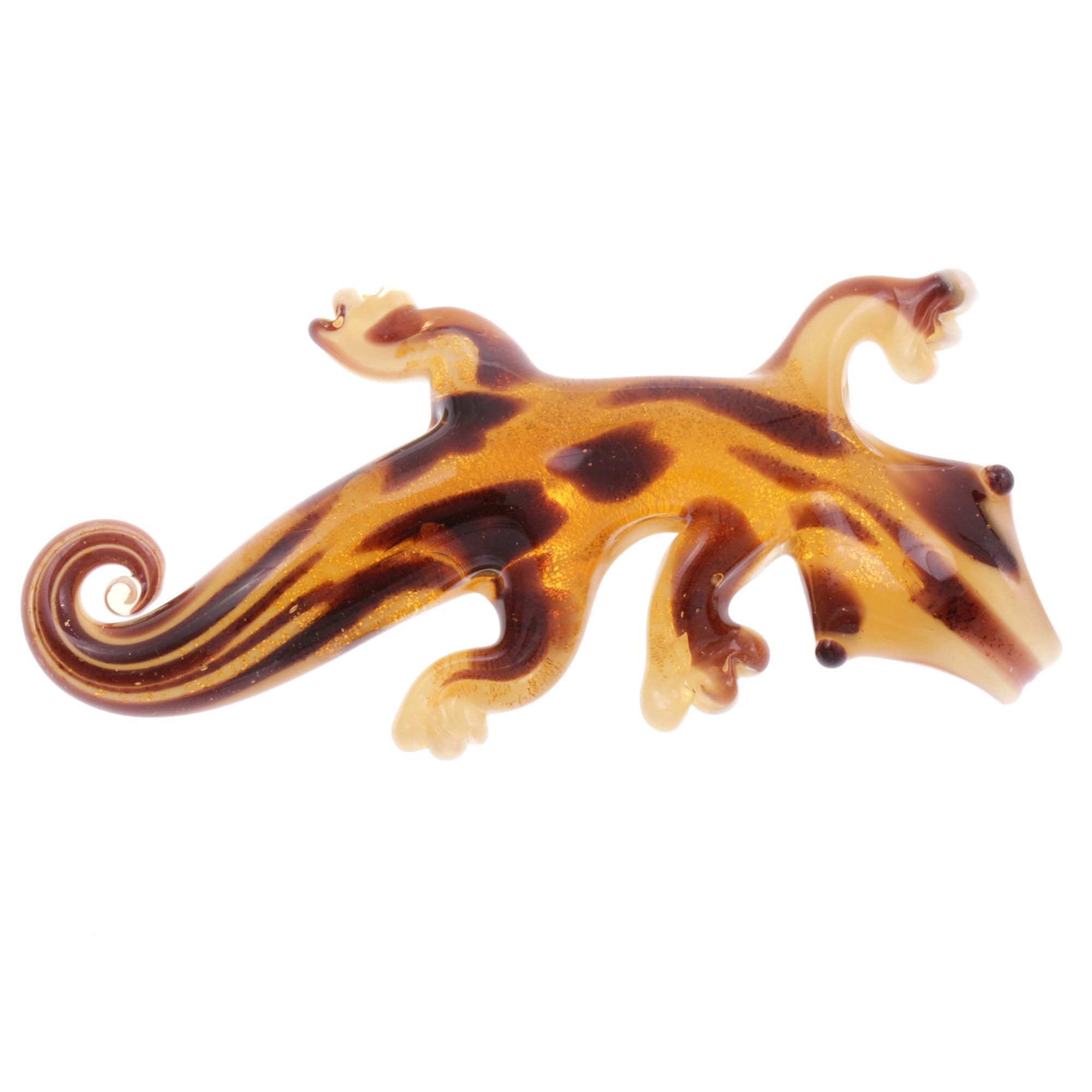 Ein Kunstwerk aus Murano Glas Model  "Geco" Anhänger -amber