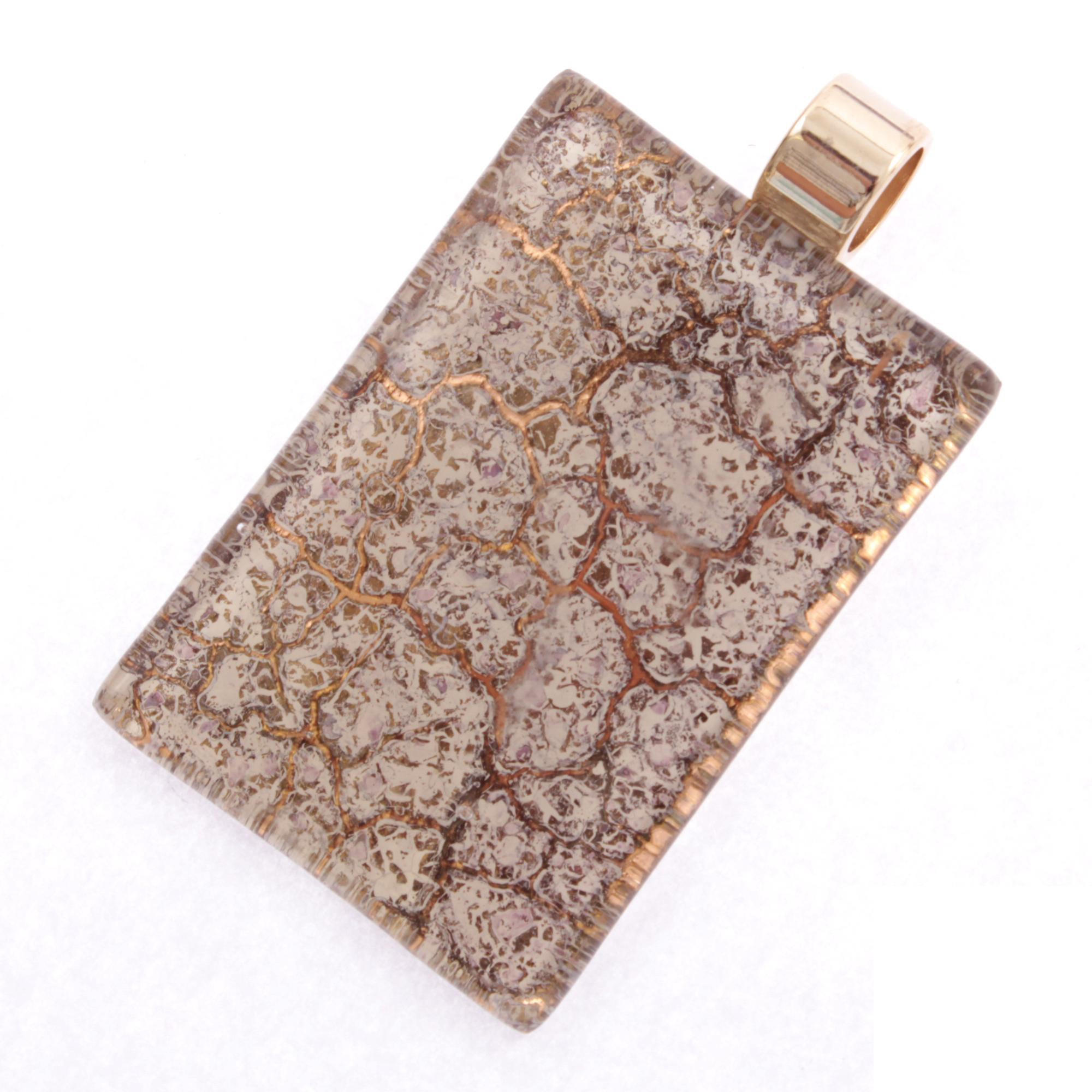 Ein edler Anhänger aus Murano Glas Modell "Pinta II"-avorio gold