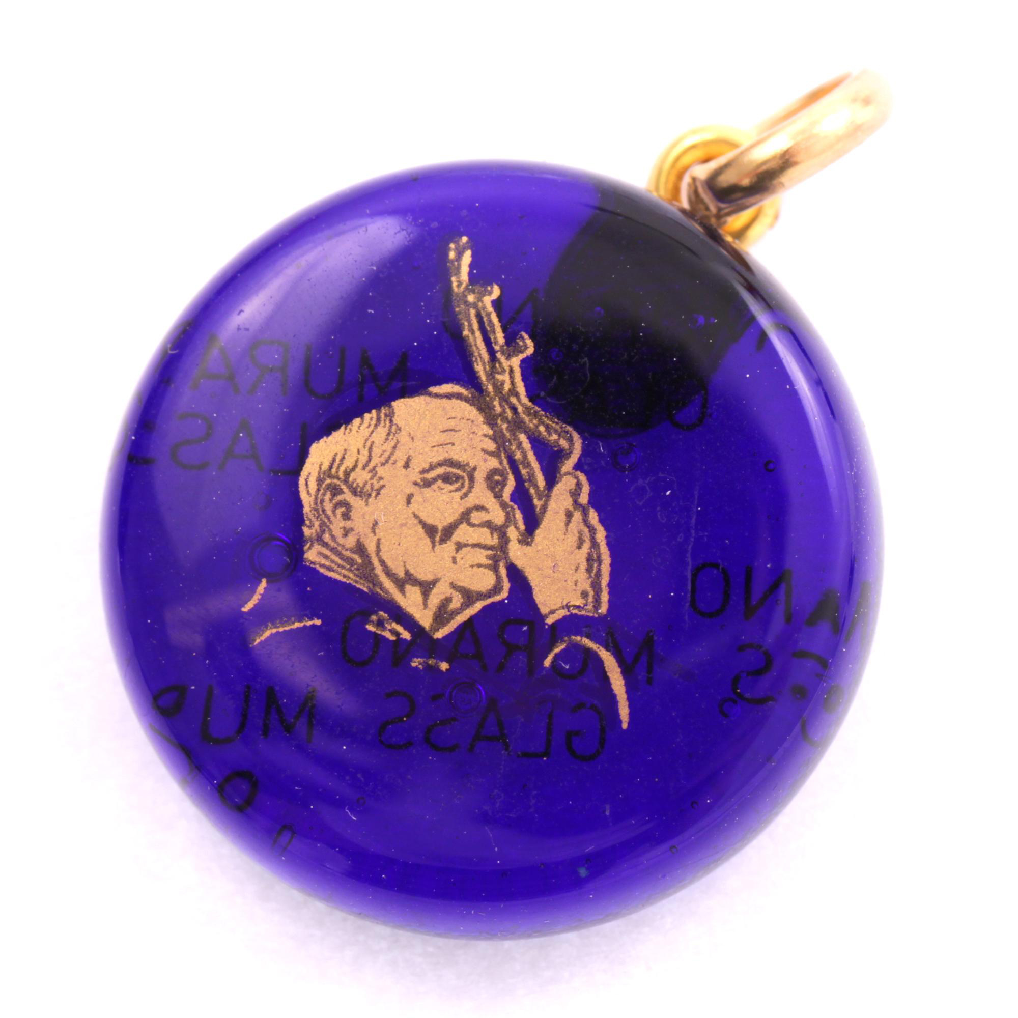 Exklusiver Papstanhänger aus Murano Glas "Papa" -dunkelblau Exklusiver Papstanhänger aus Murano Glas "Papa" -dunkelblau