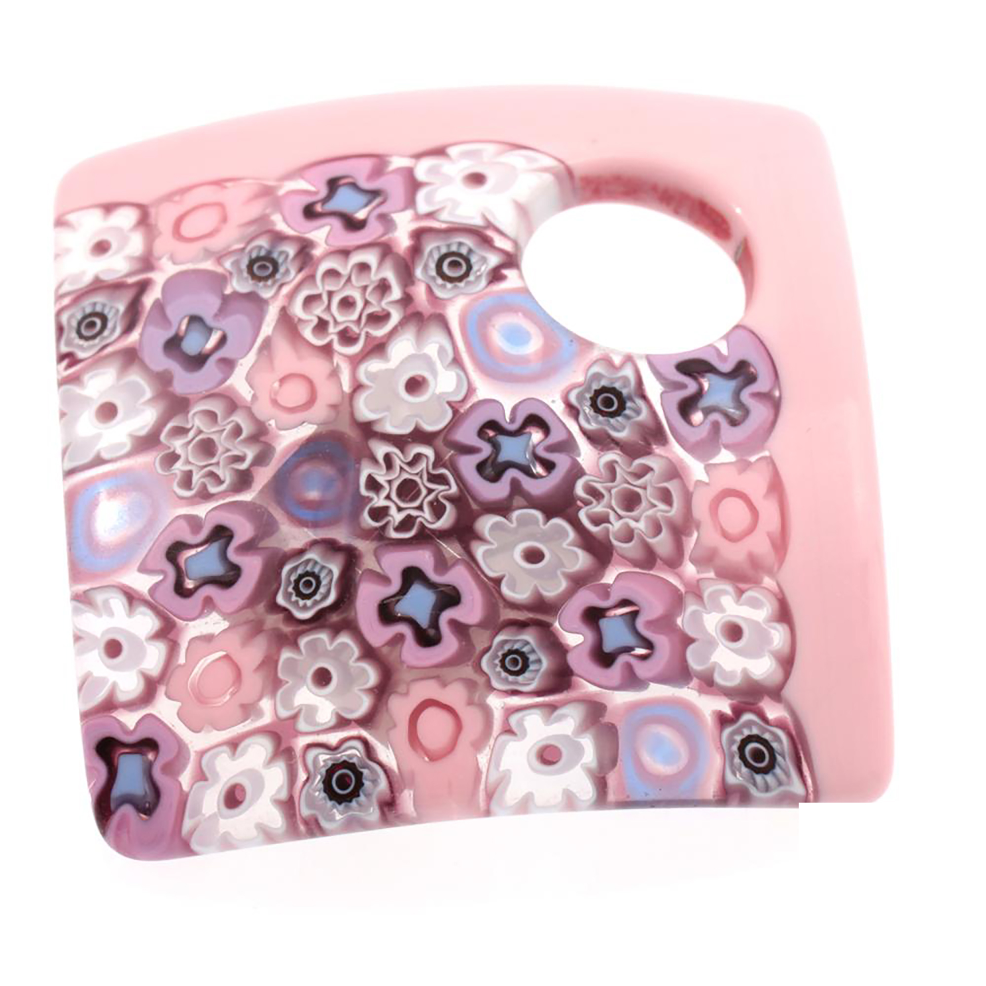 Modell "Lola" Murano Glas Anhänger mit echter Mille Fiori-rosa