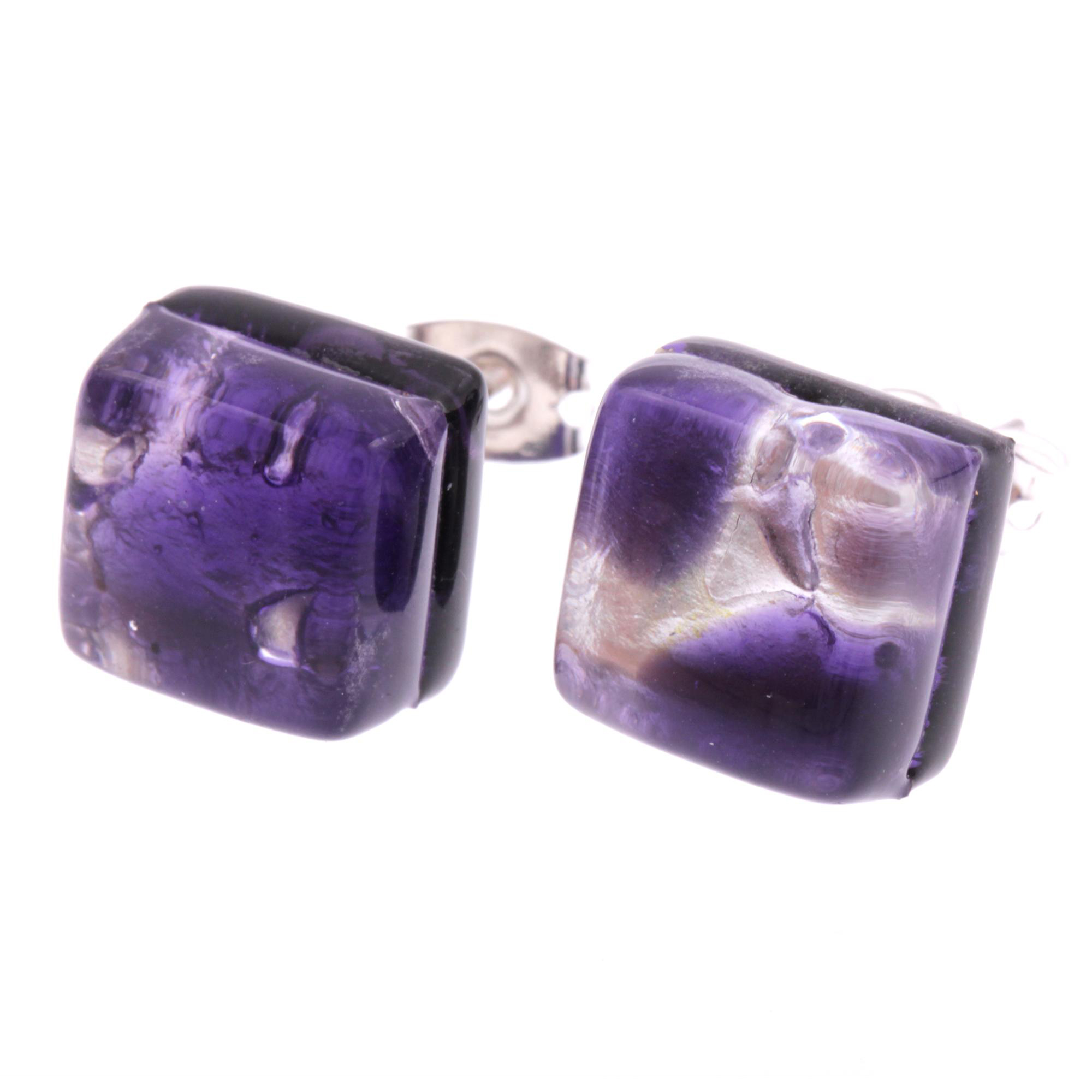 Ohrstecker Murano Glas "Jolanda" Ohrschmuck-lila