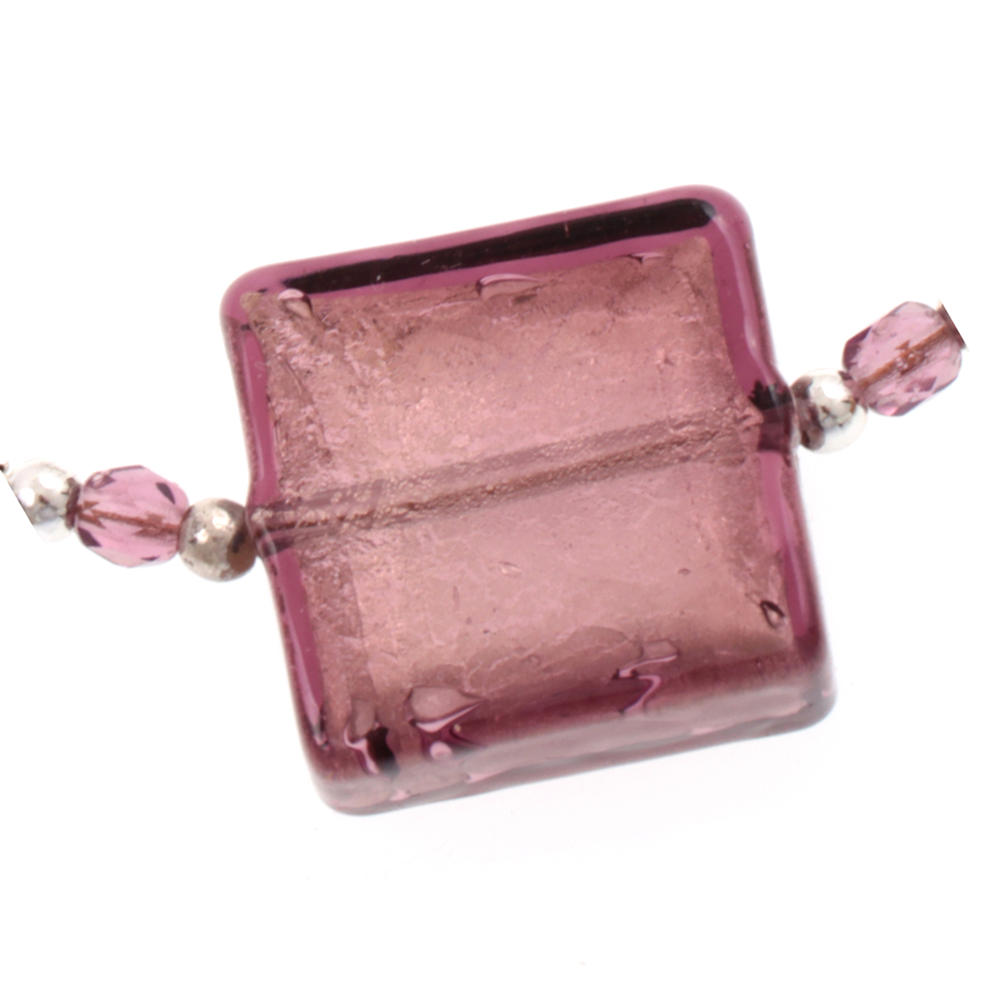 Murano Glas Armband "Mel" -amethist-silber