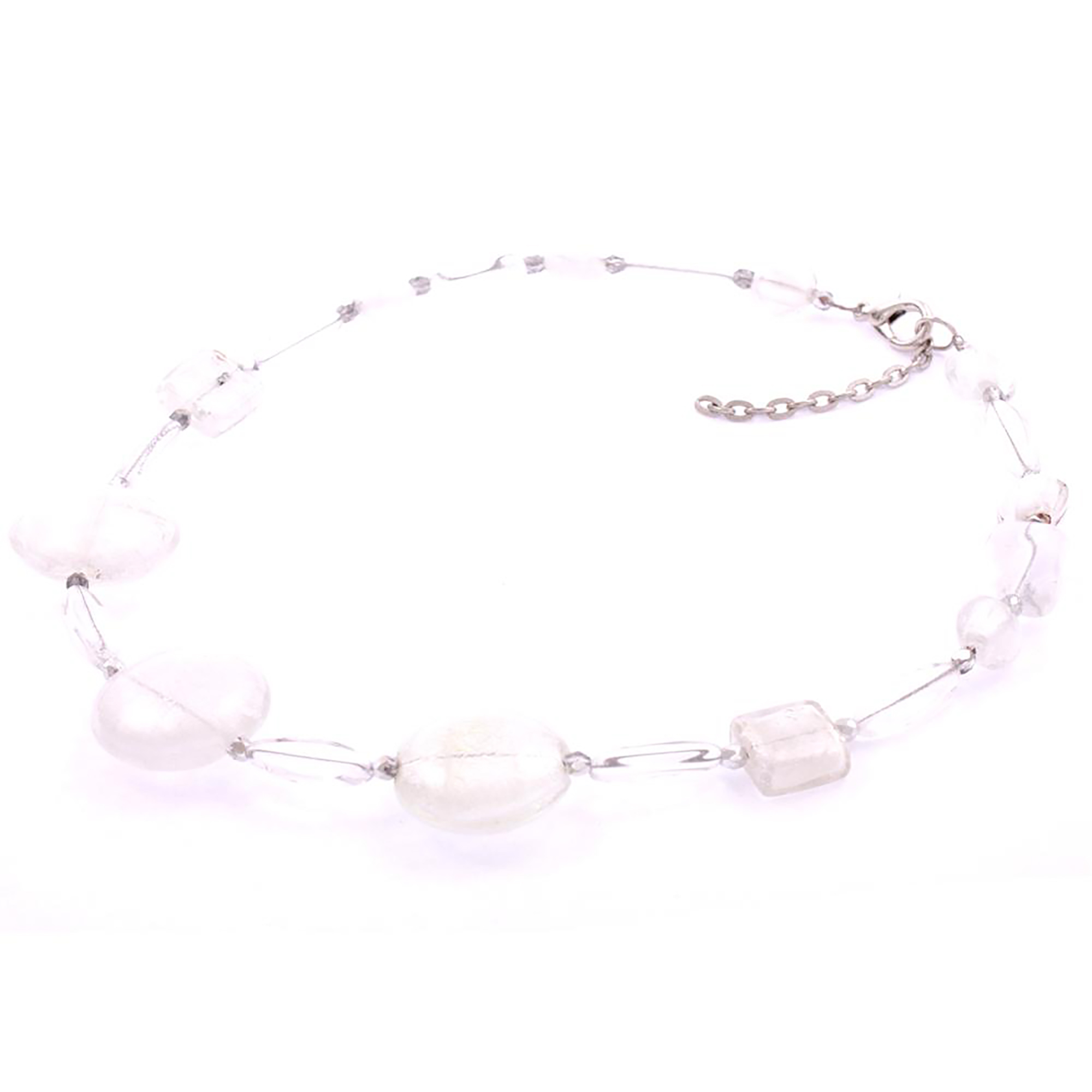Murano Glas Collier "Venusto" Halskette-silber