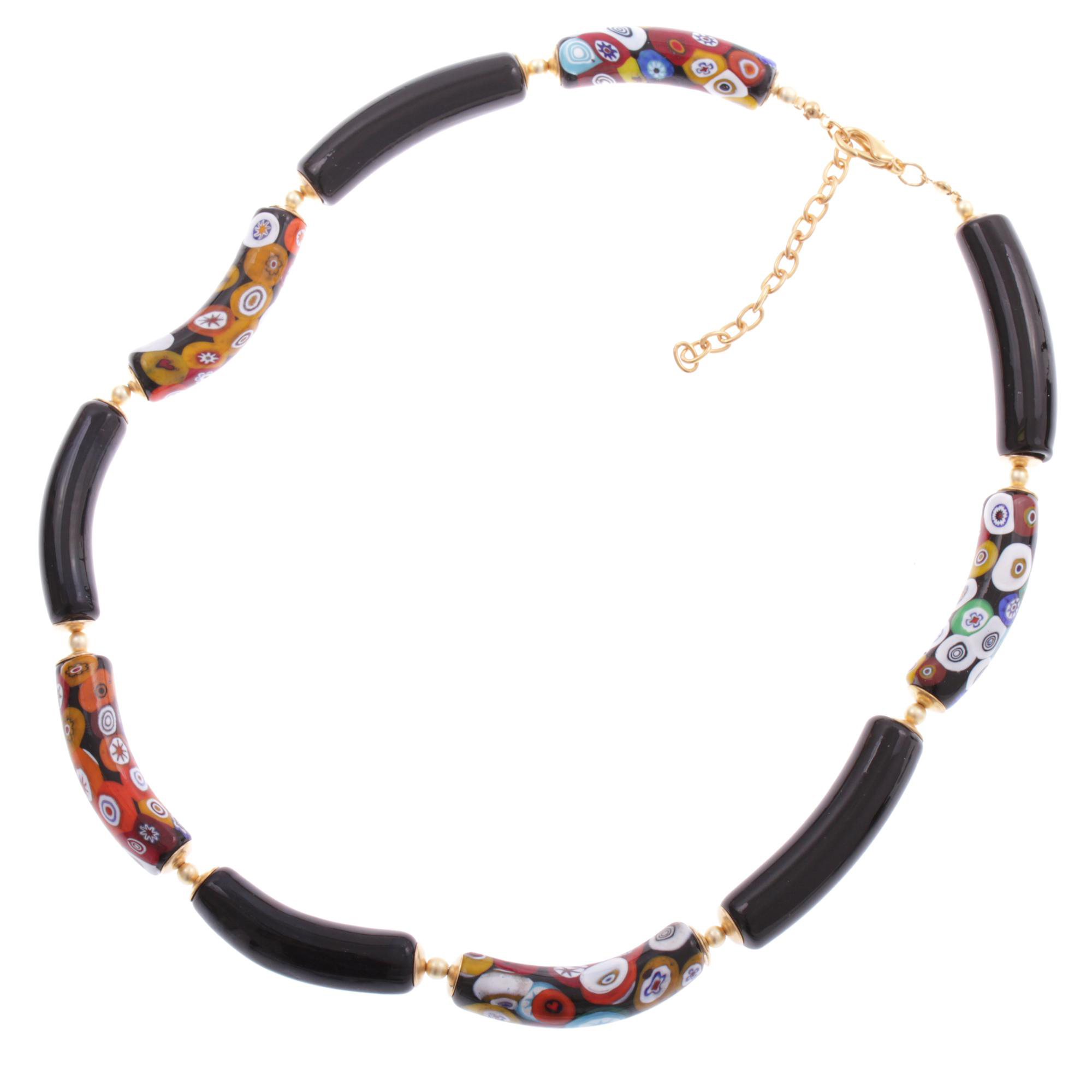 Collier Murano Glas "Lea"-mille fiori gold
