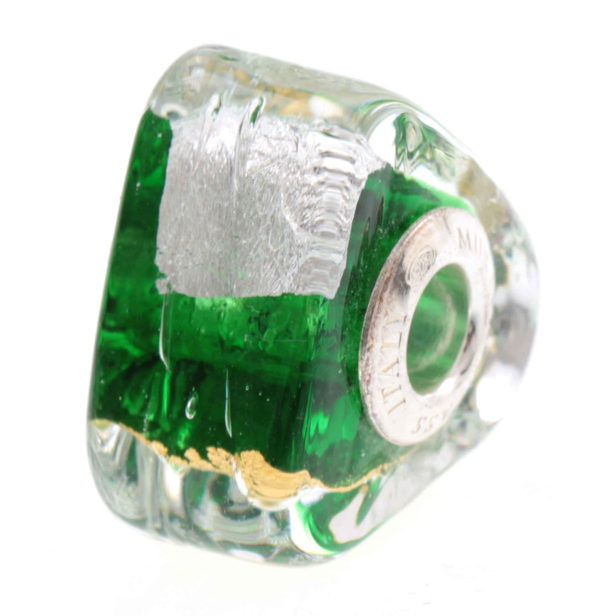 Murano Glas Bead "Triangle" Charm-smaragd