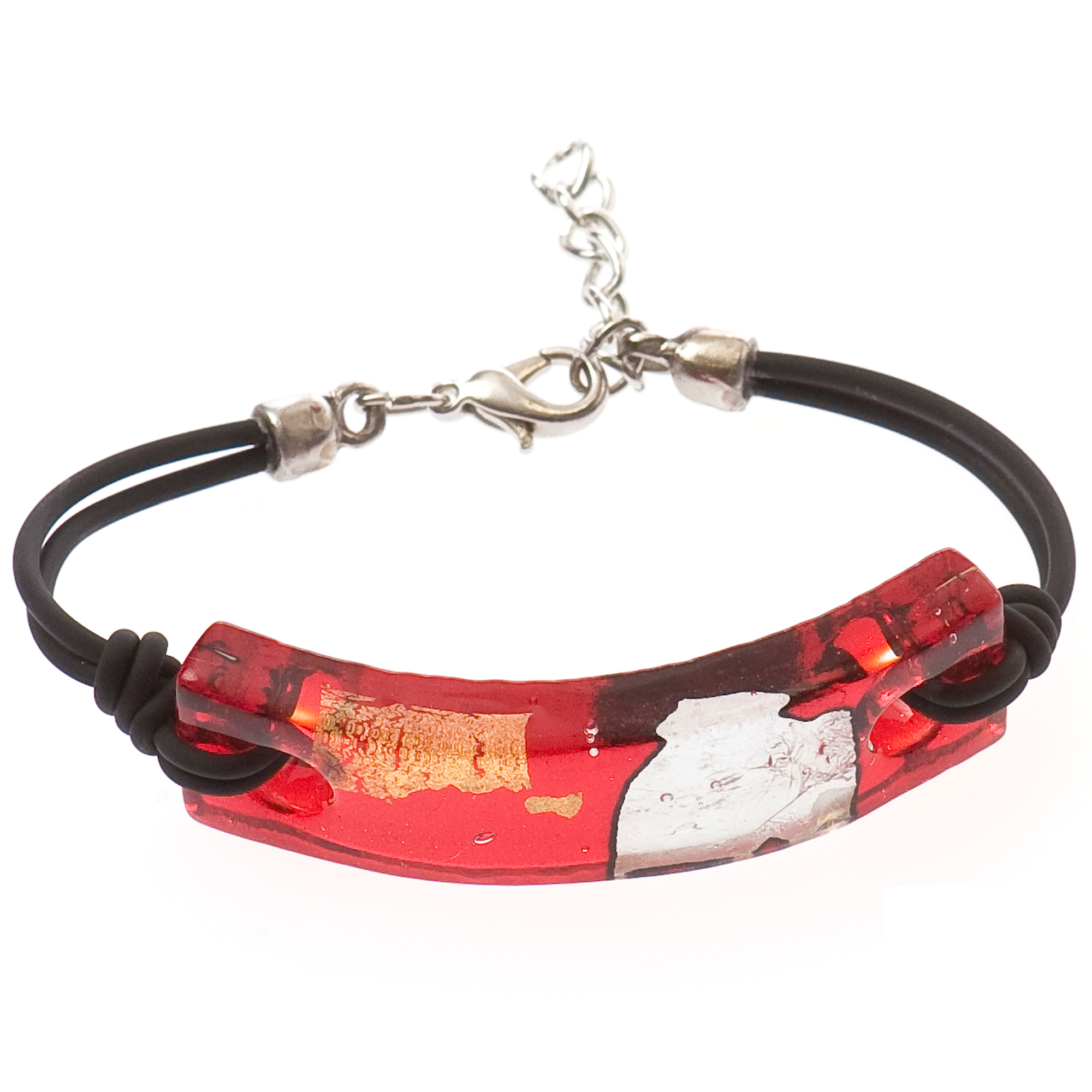 Murano Glas Armband "Livorno"-rot
