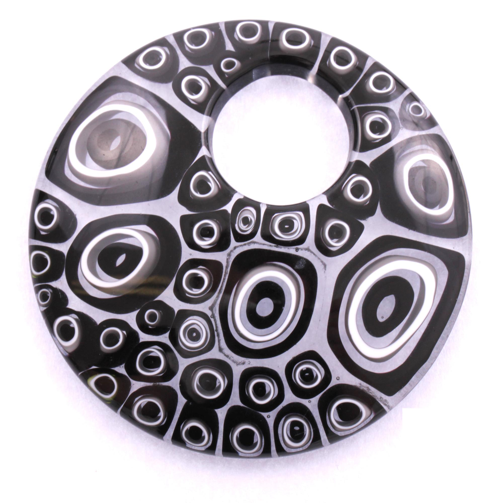 Mille Fiori Anhänger "Grand Chiva" echtes Murano Glas-schwarz