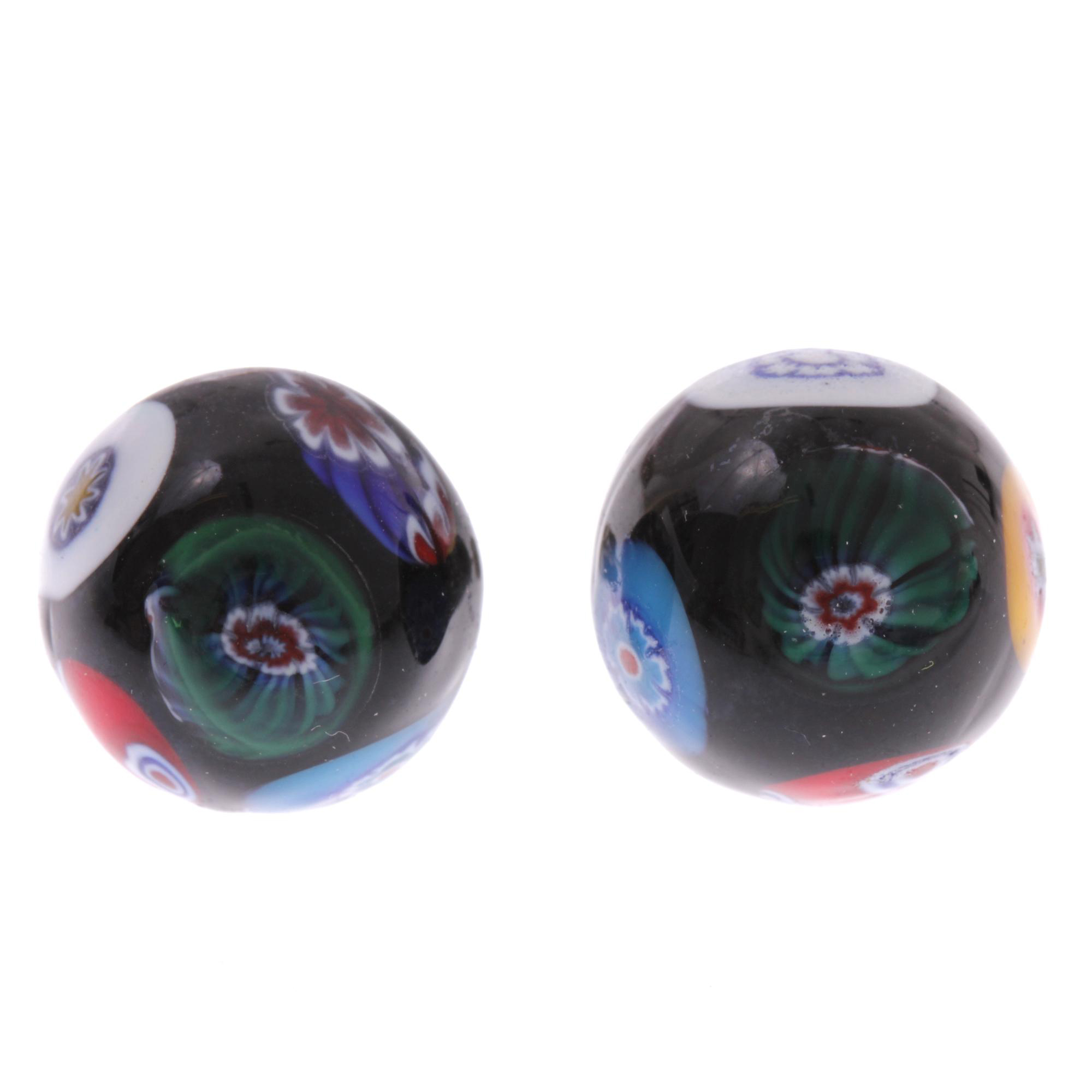 Faccia Millefiori Ohrstecker Silber; Muranoglas mit Millefiori-Blüten, ohne Metalleinlagen; hypoallergene, hochwertig versilberte äußere Metallteile