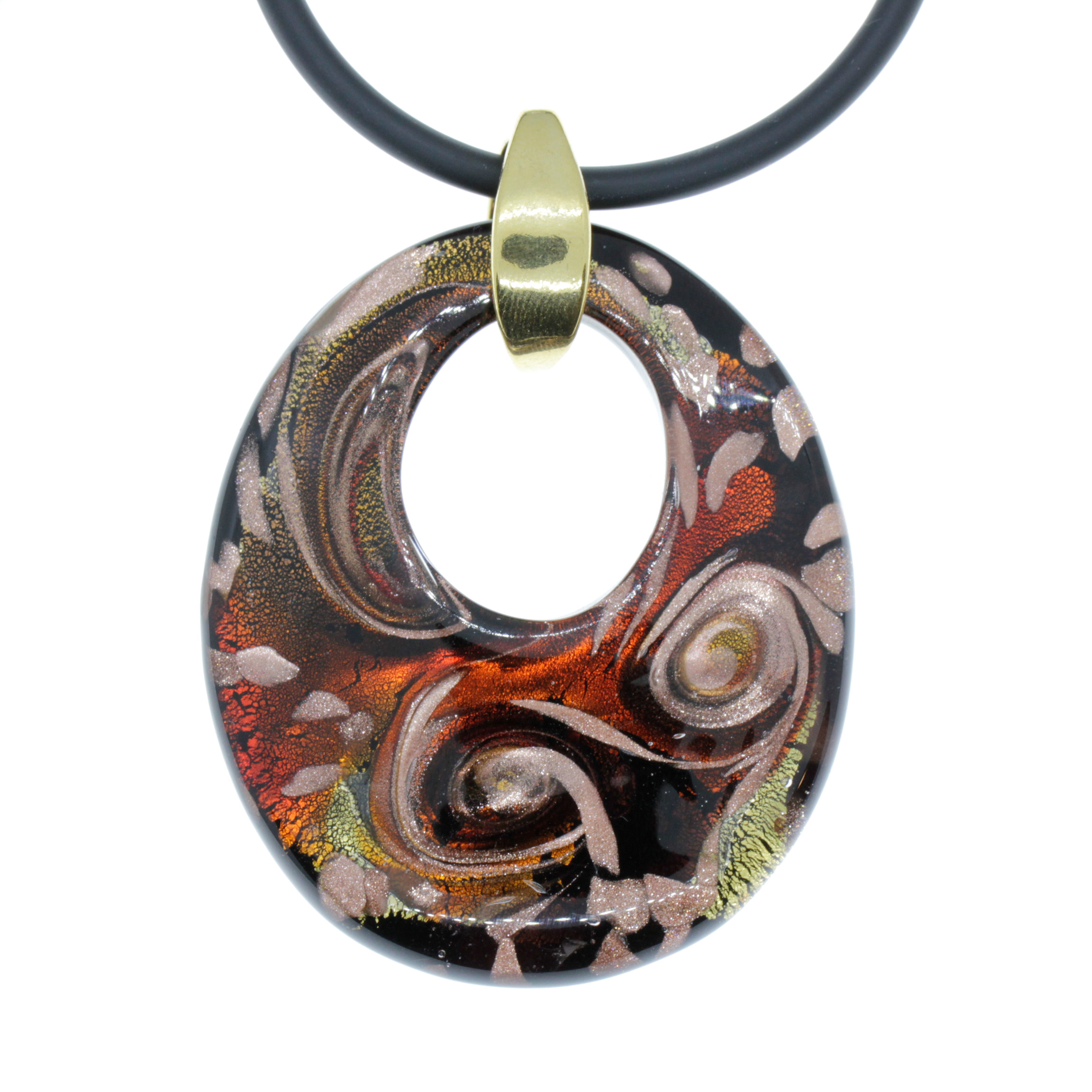 Grande Galina - Muranoglas Anhänger - rot gold Grande Galina - Muranoglas Anhänger - rot gold