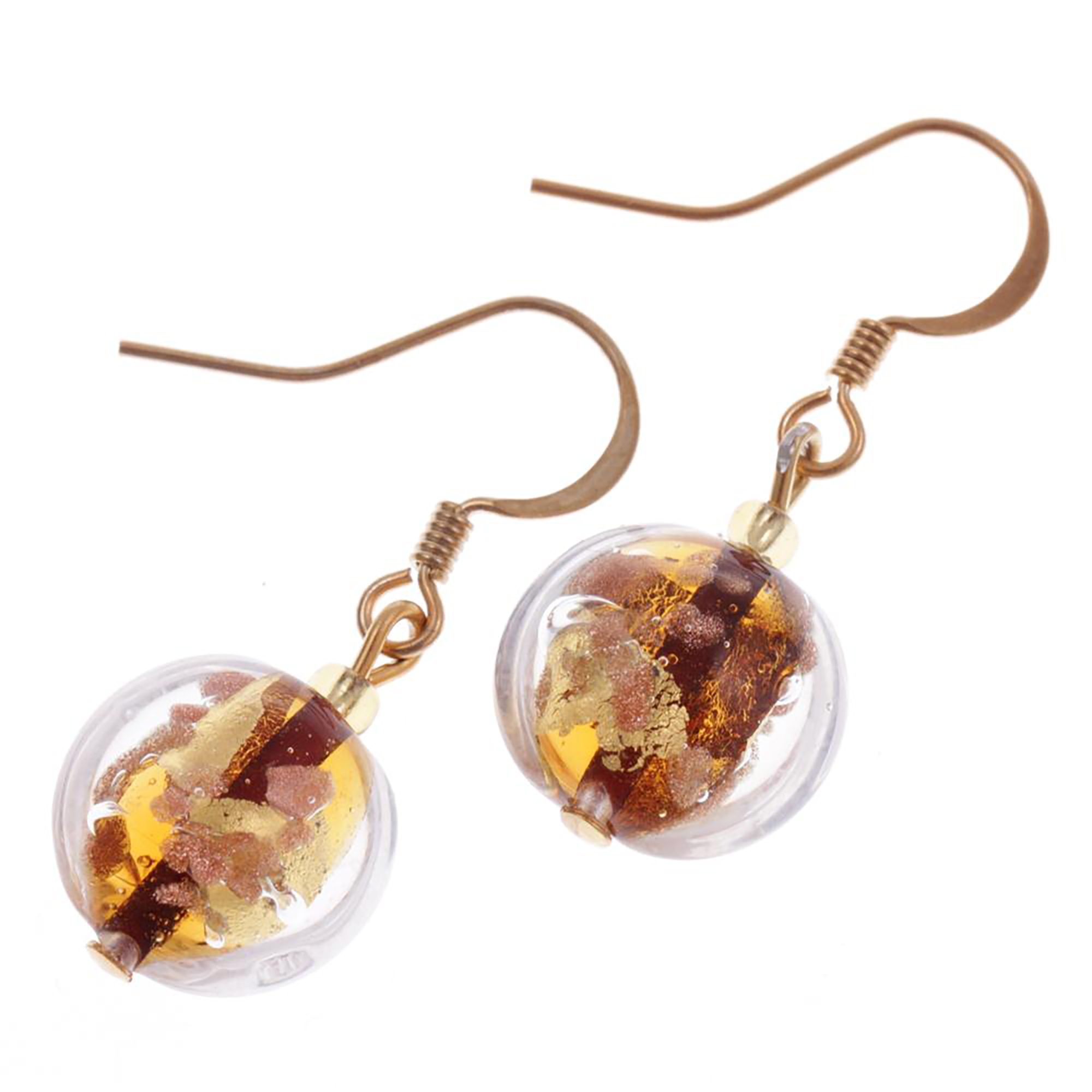 Ohrhaken "Seattle" Murano Glas Ohrschmuck-amber