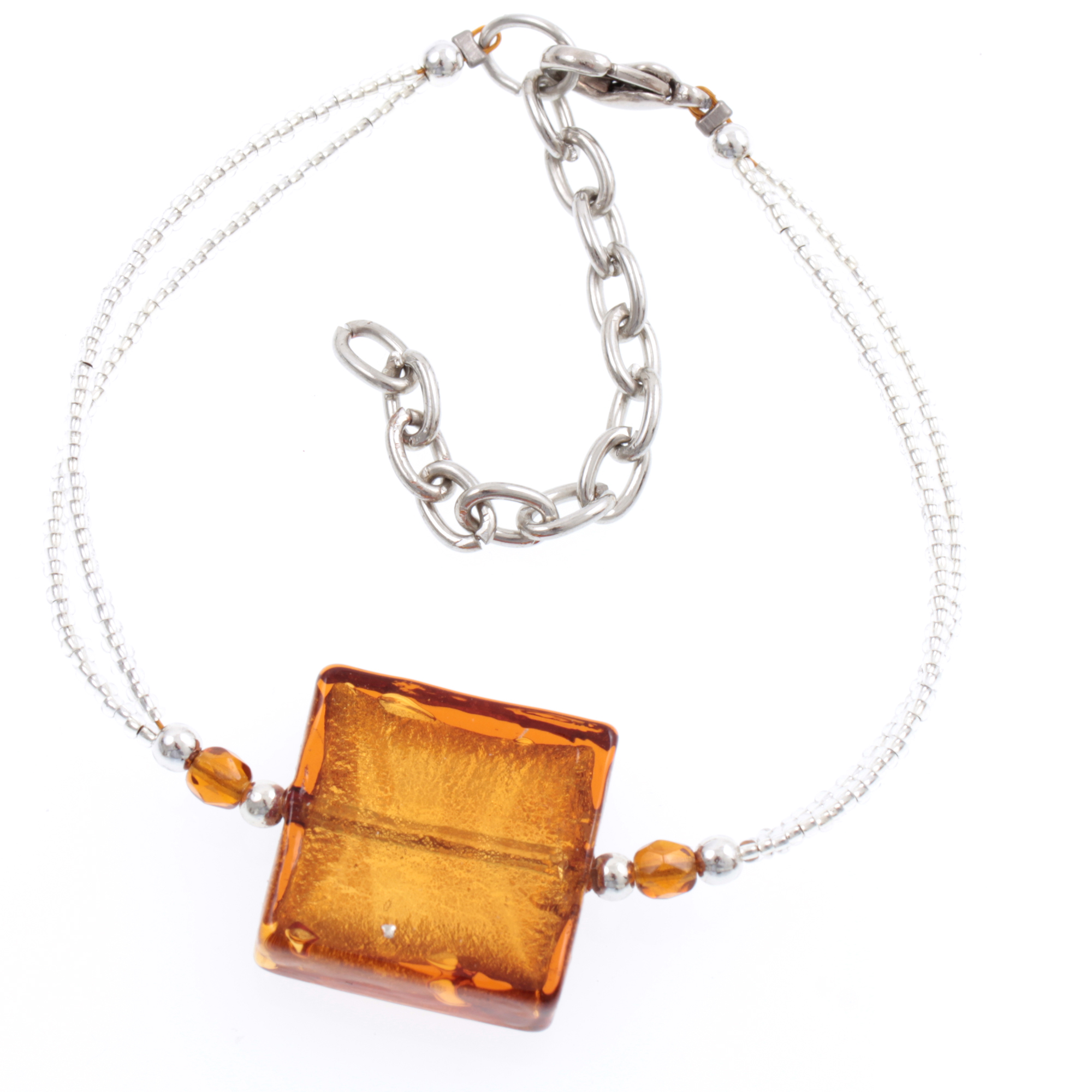 Murano Glas Armband "Mel" -amber