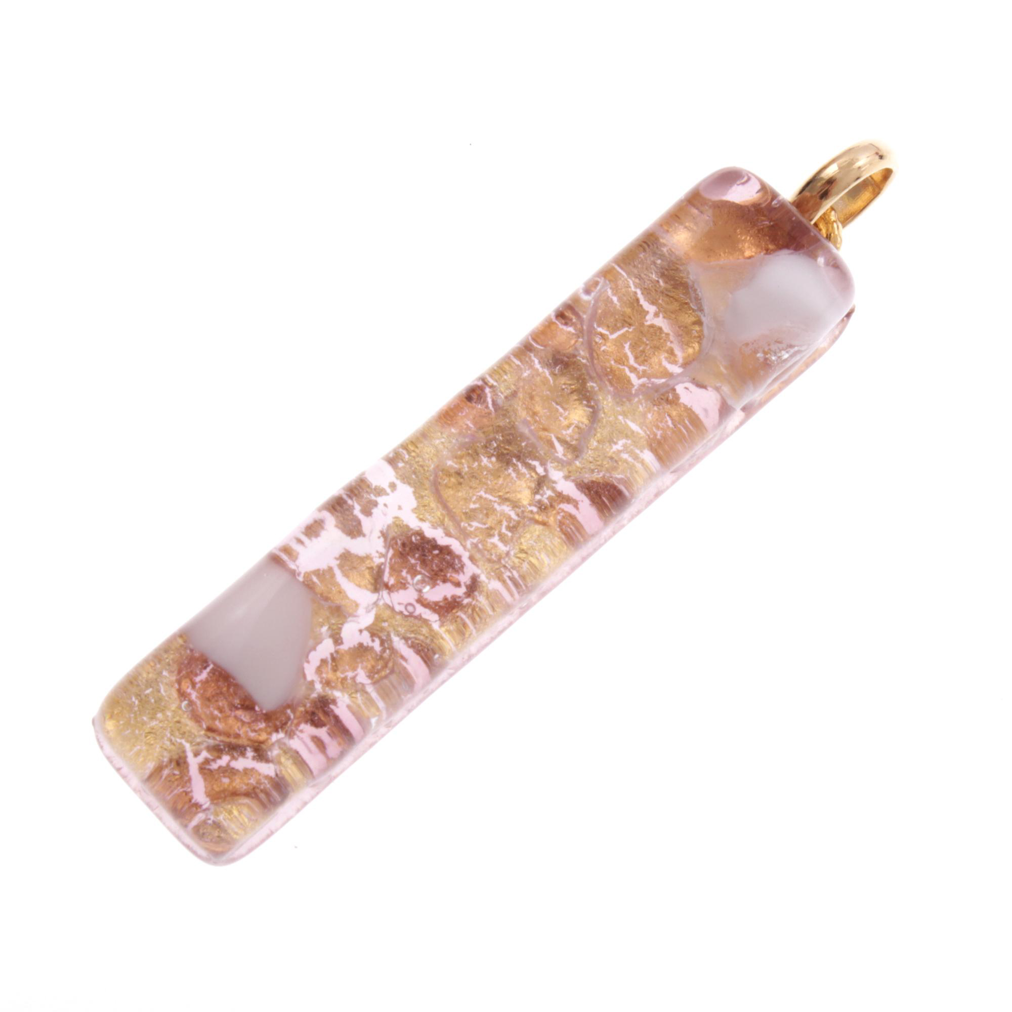 Murano Glas Anhänger Baguette "Bastone"-apricot