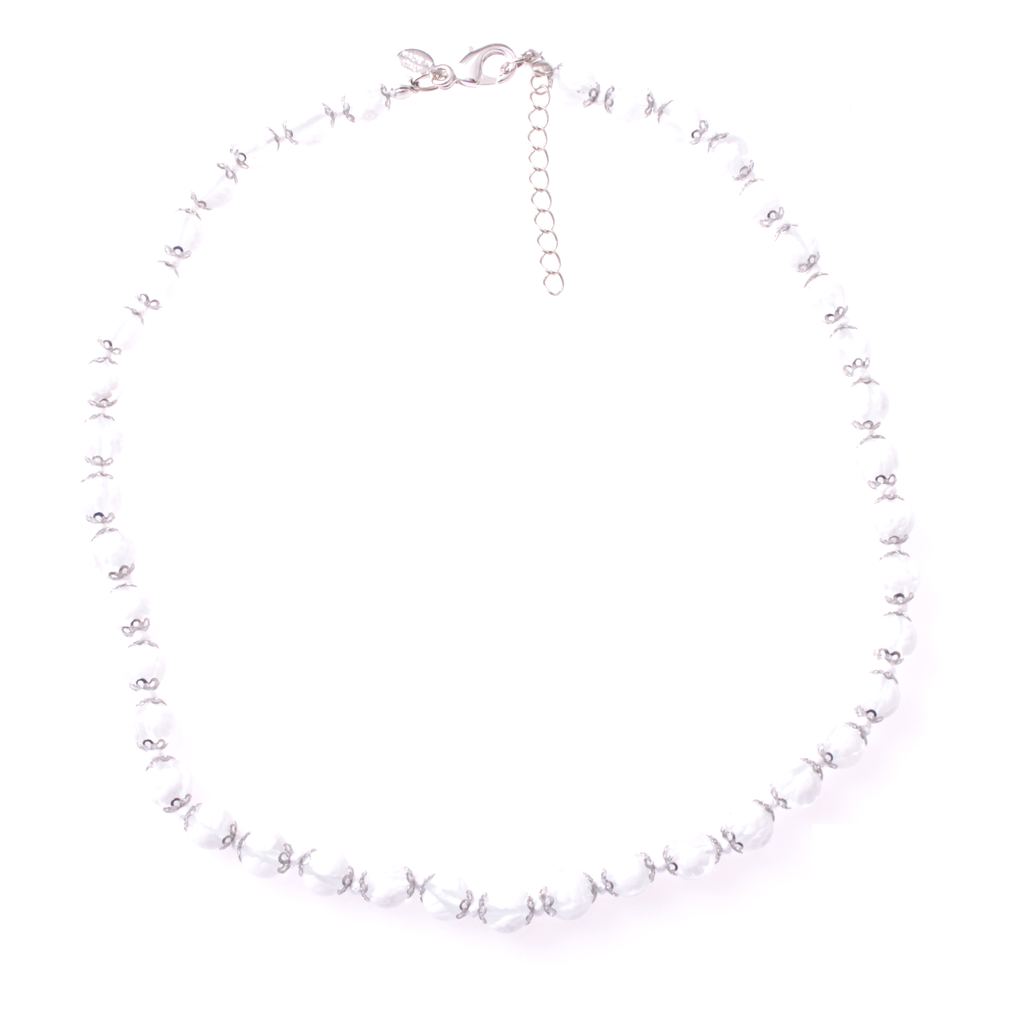 Collier Murano Glas Mille Fiori"-weiß silber